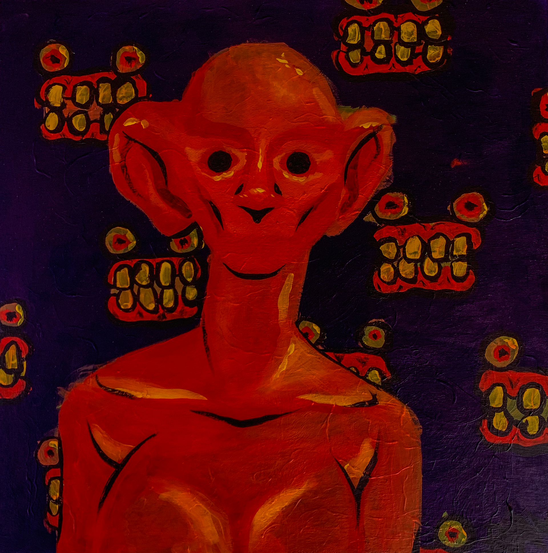 Chomp - 2023, Acrylic on Board