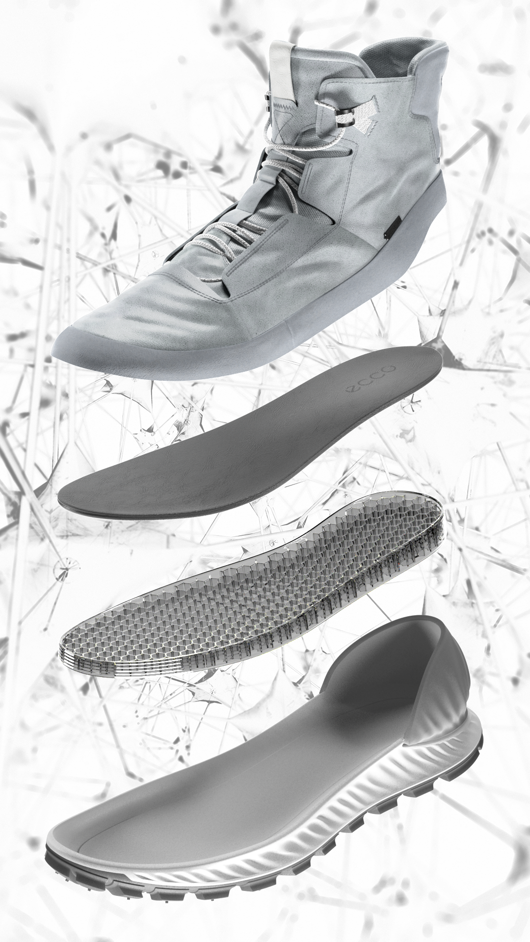 Shoe deconstruction animation - Maya 2019