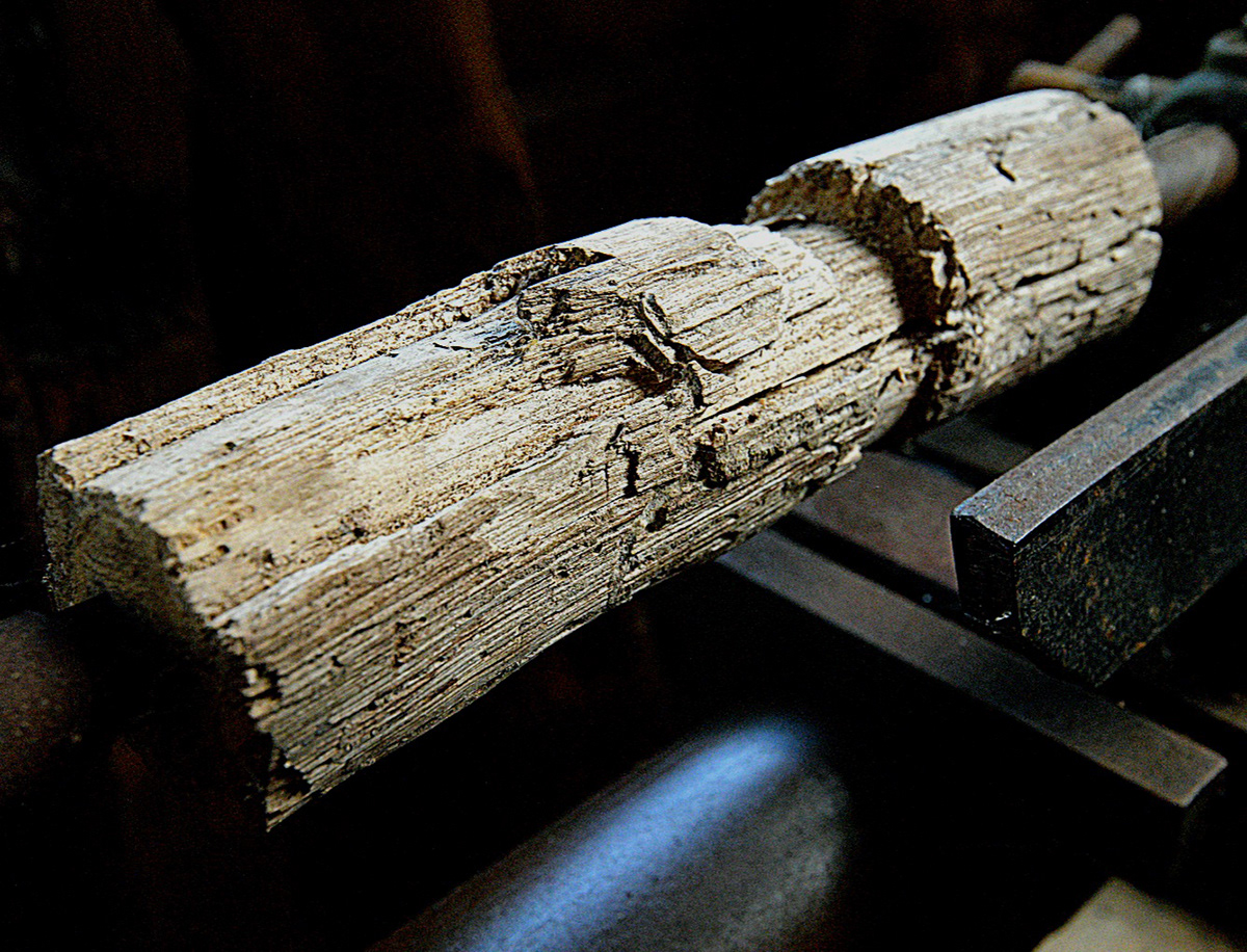 Old Spindle awaiting turning by Geoff Hegarty