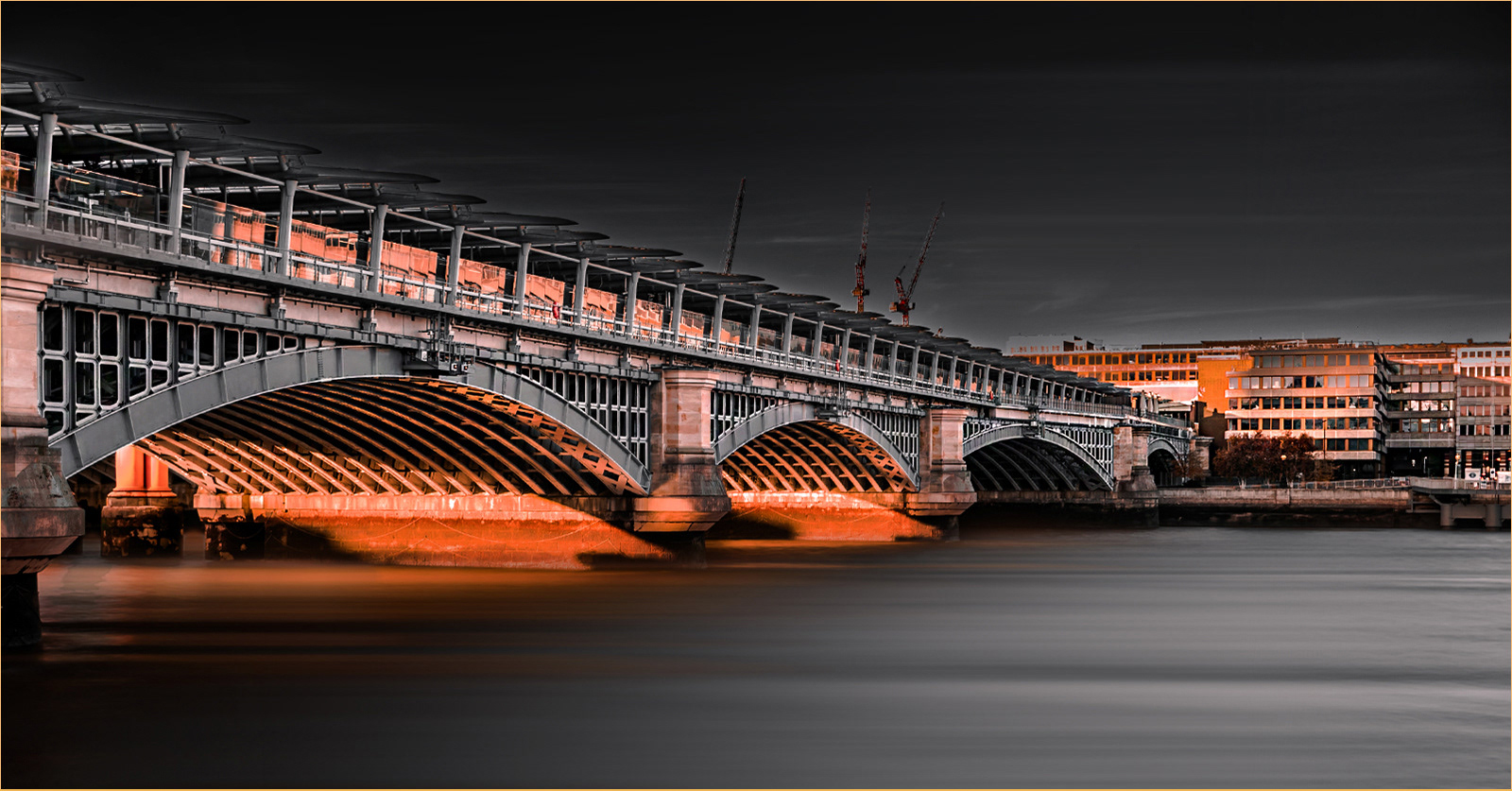 Blackfriars Bridge at sundown by Bogdan Schiteanu
