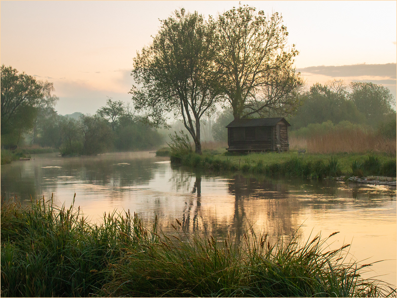 WINNER Fisherman's Hut on the River Test by Catherine Allum