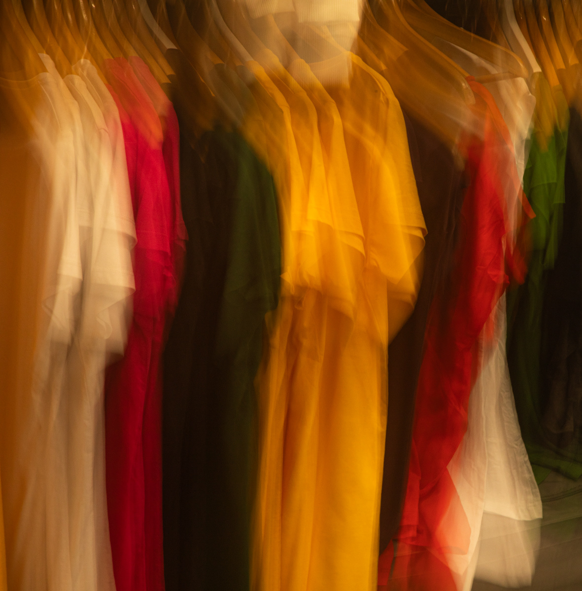 Vibrant clothes rail by Andi Hargreaves LRPS