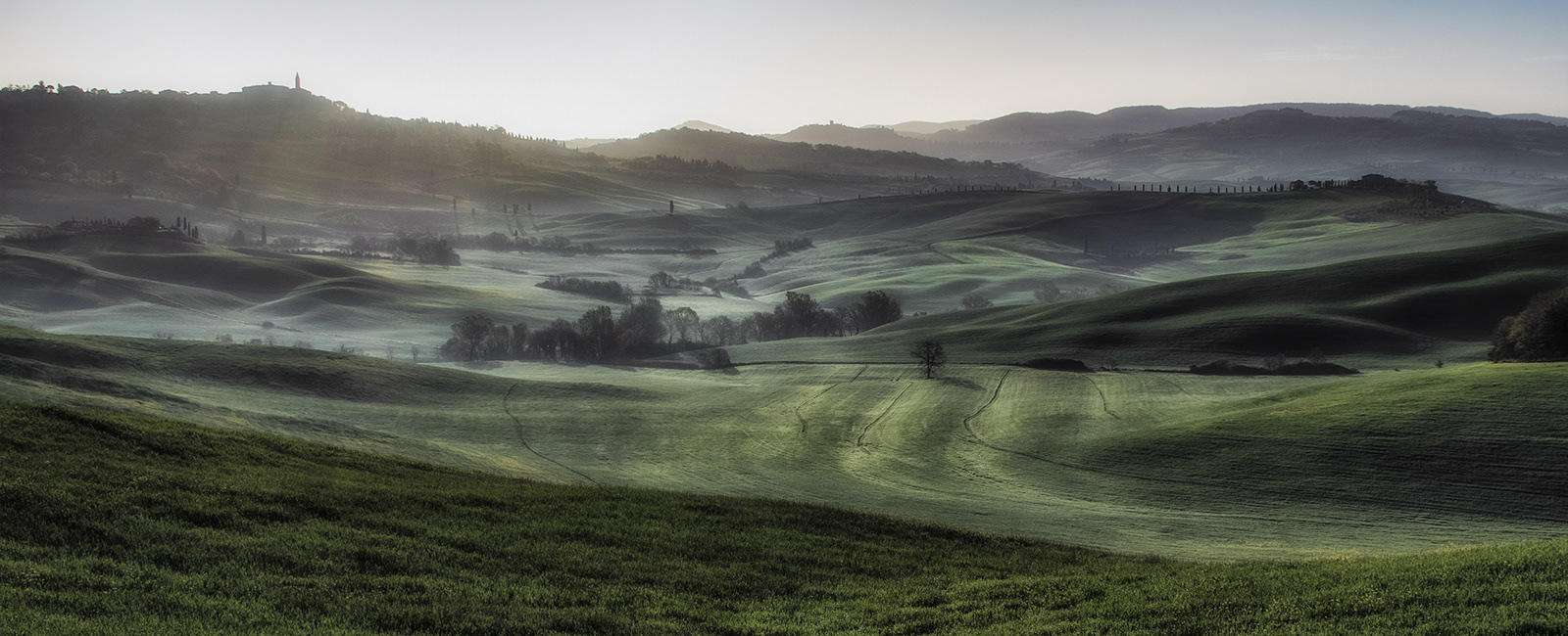 Sunrise over Pienza, Tuscany by Mike Williamson