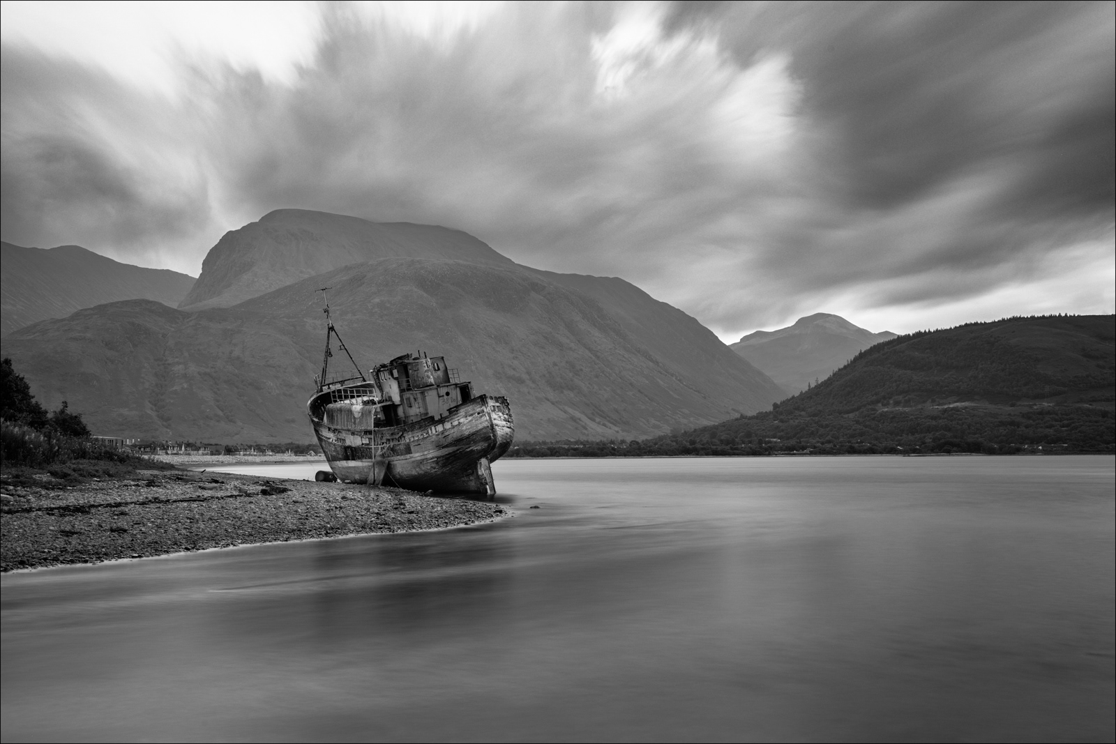 Corpach wreck under moody skies by Andi Hargreaves