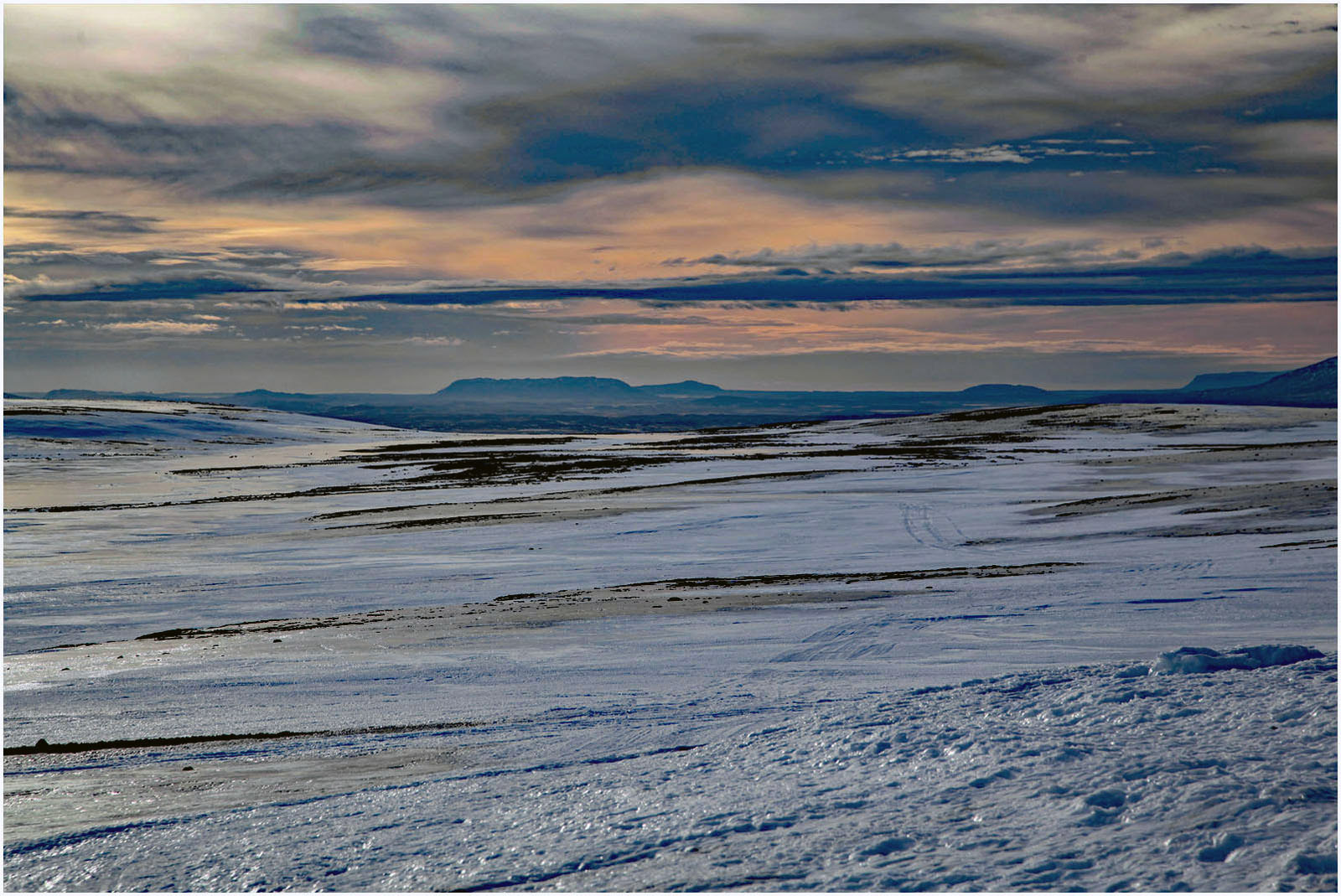 HELD BACK Evening Sky over Langjokull Glacier by Angela Stockbridge