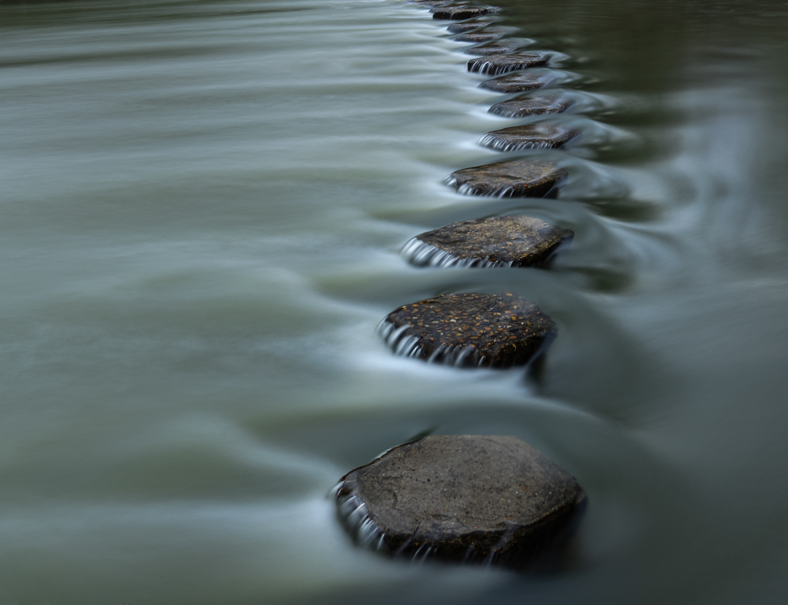 River Mole Overflowing Dorking Stepping Stones by Phil Day