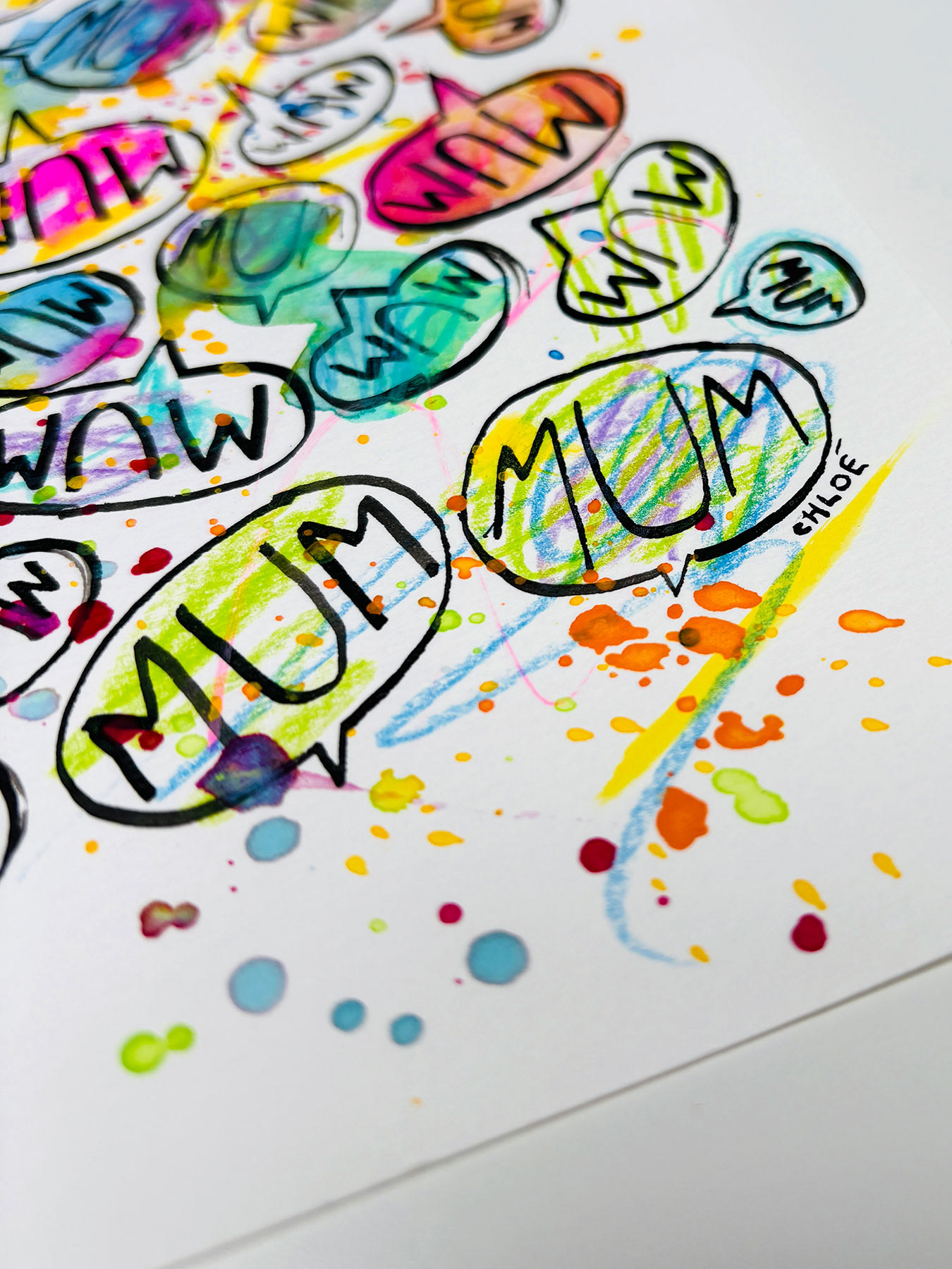 Mum Mum Mum - detail with signature