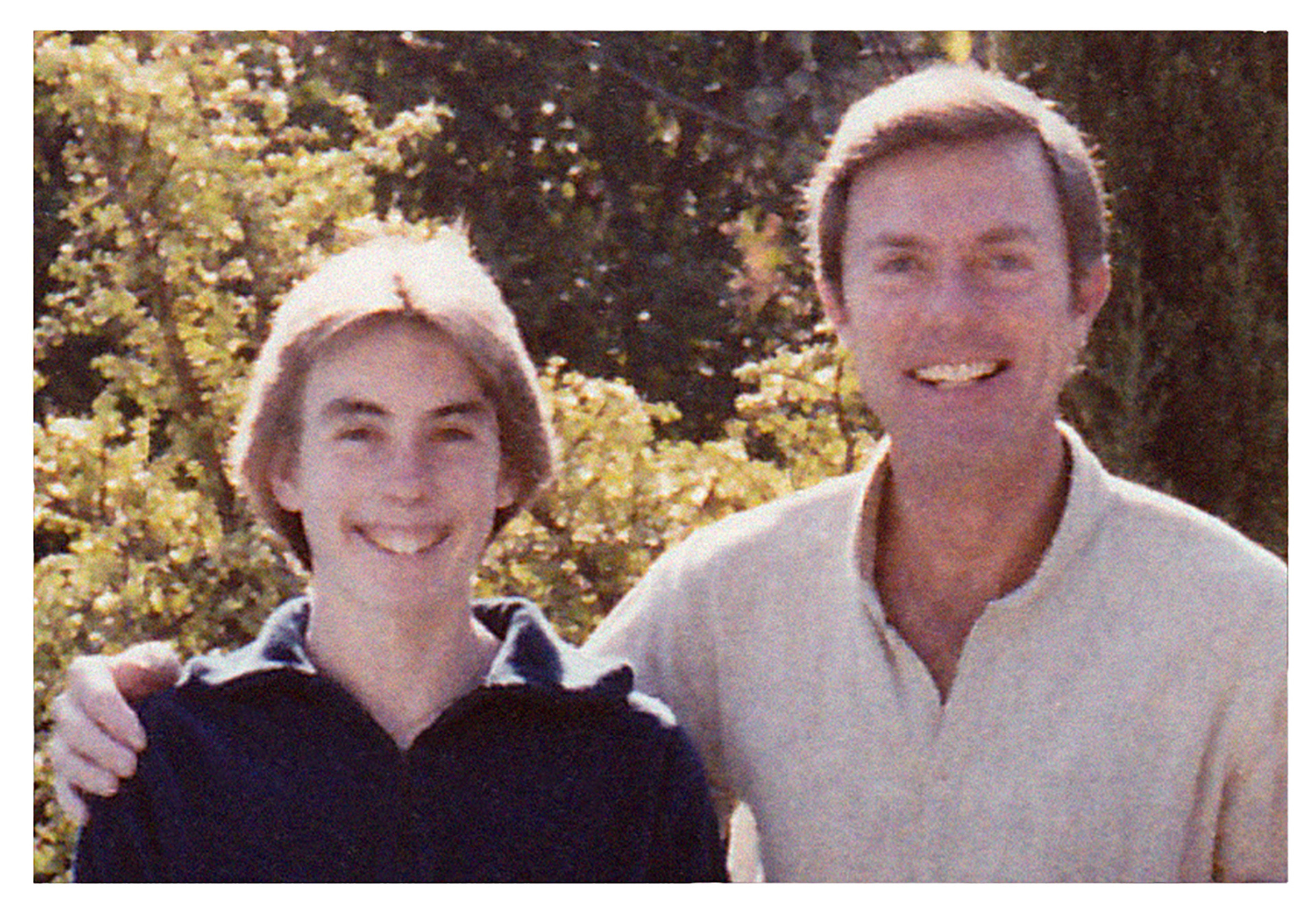 Ike Eisenmann stands next to his father, Albert Able Eisenmann