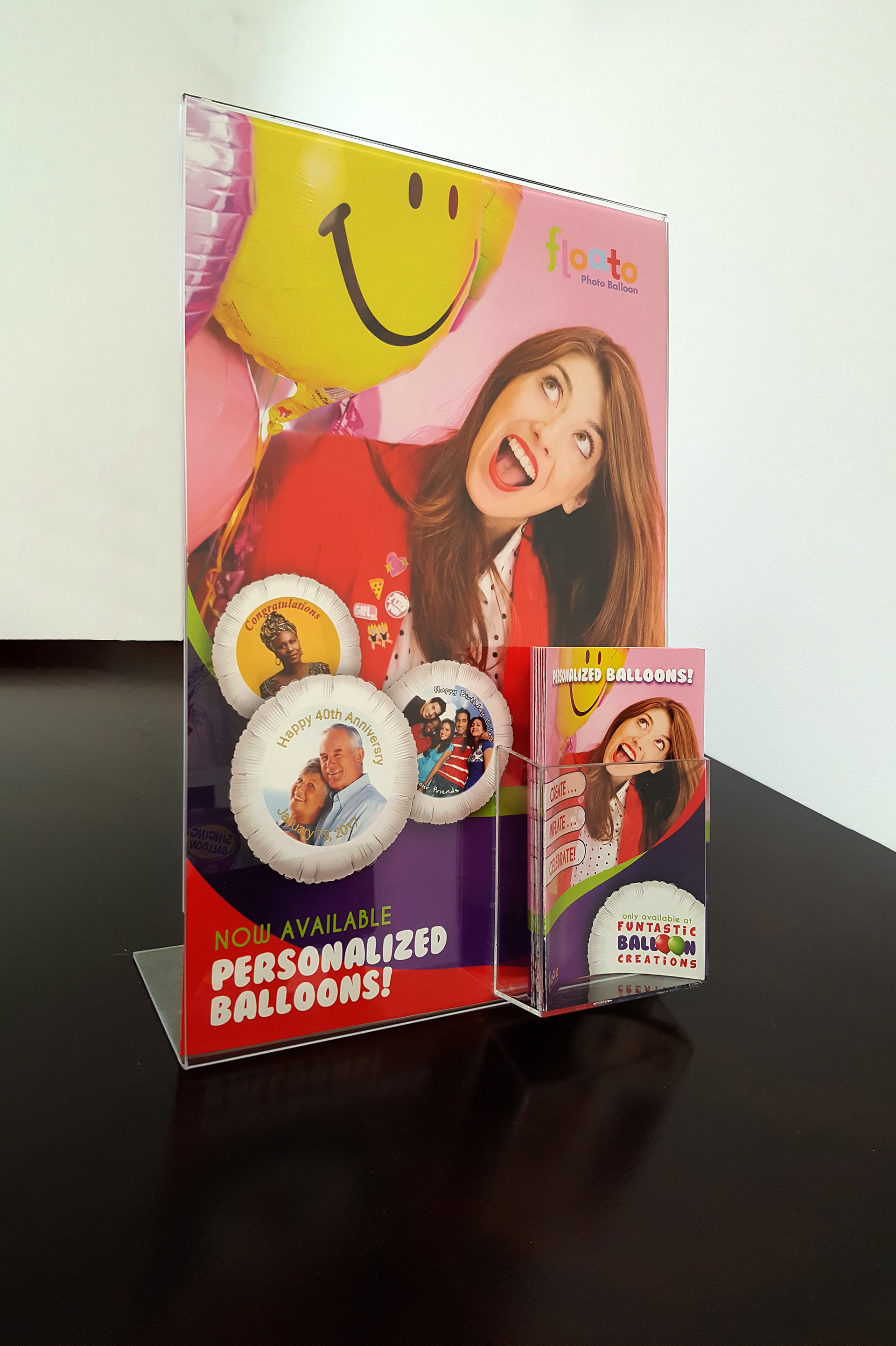 custom balloon promotional poster & brochure for Funtastic Balloons