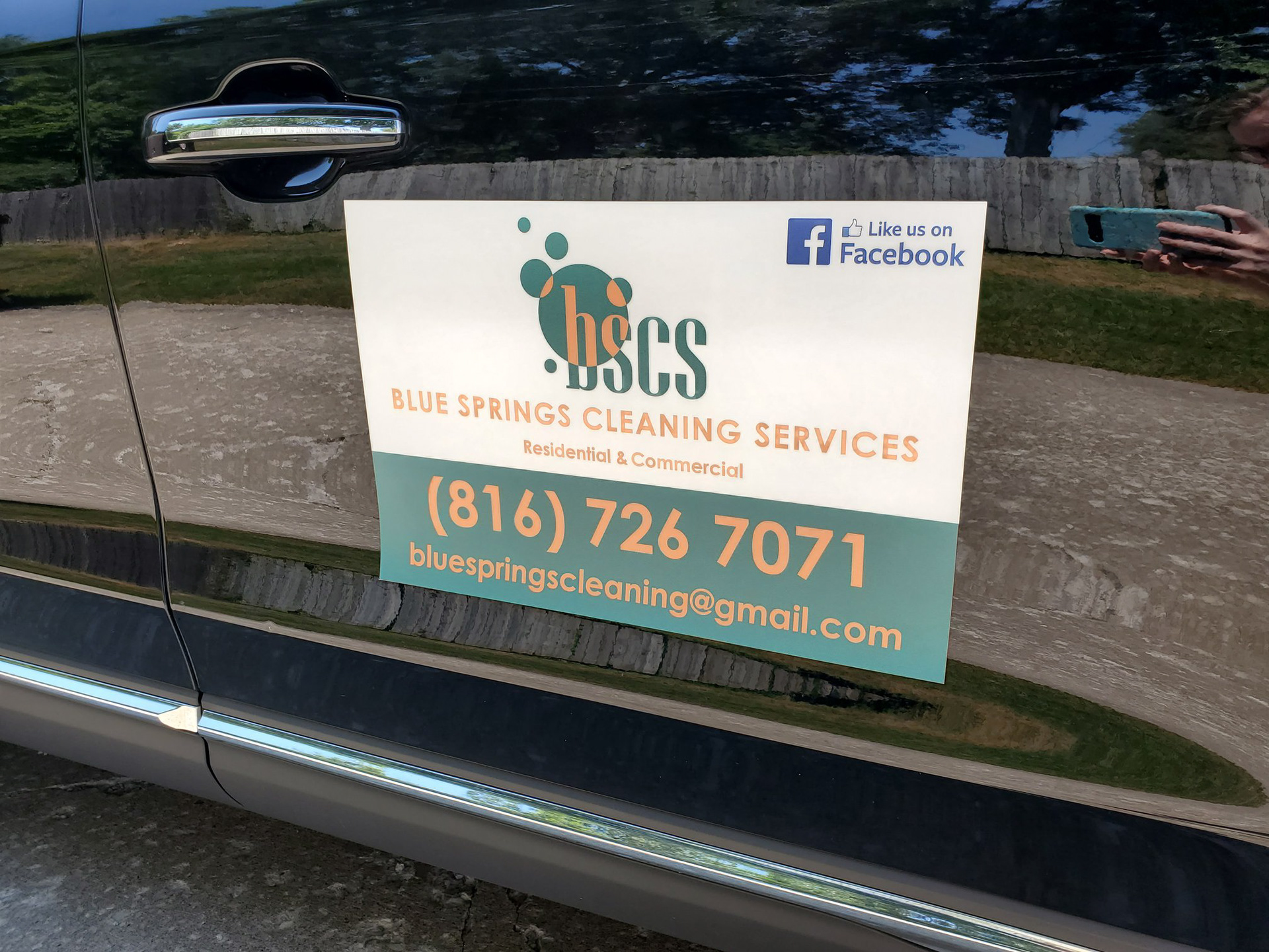 logo & vehicle magnet design for Blue Springs Cleaning Services