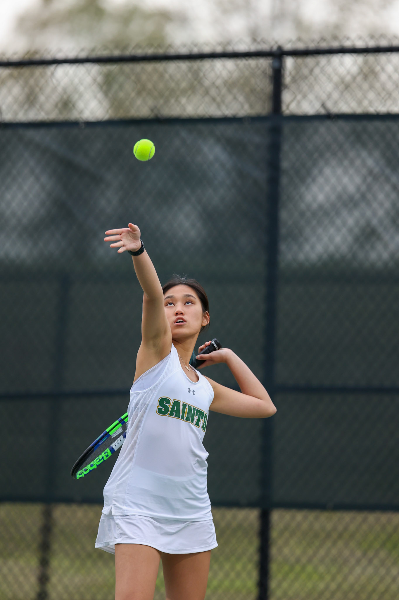 St. Benedict Tennis vs Briarcrest at Briarcrest Christian School on April 12, 2022 in Memphis, TN. (Ryan Beatty/SBA)