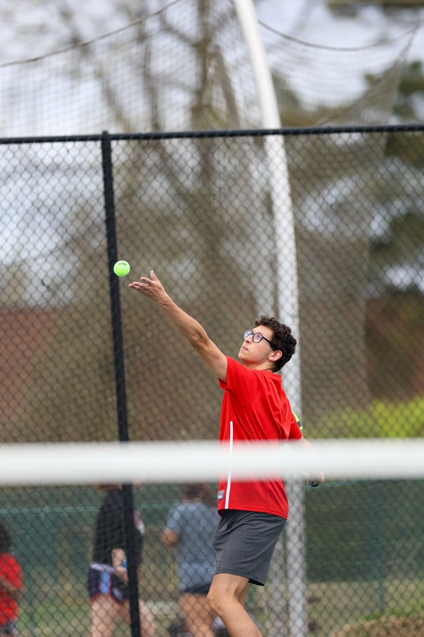 St. Benedict Tennis vs Brighton Cardinals on Wednesday April 6, 2022 at St. Benedict At Auburndale High School in Memphis, TN. (Ryan Beatty/SBA)