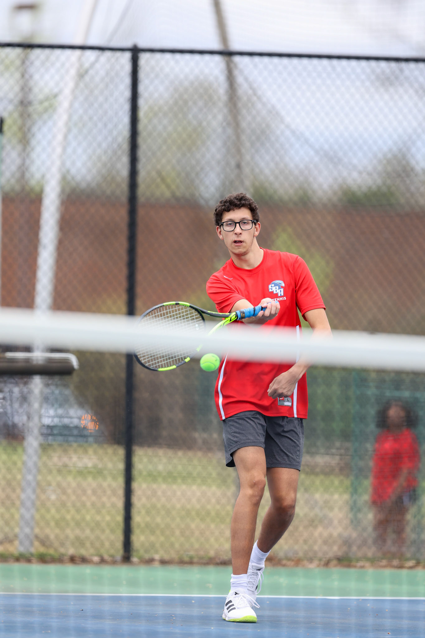 St. Benedict Tennis vs Brighton Cardinals on Wednesday April 6, 2022 at St. Benedict At Auburndale High School in Memphis, TN. (Ryan Beatty/SBA)