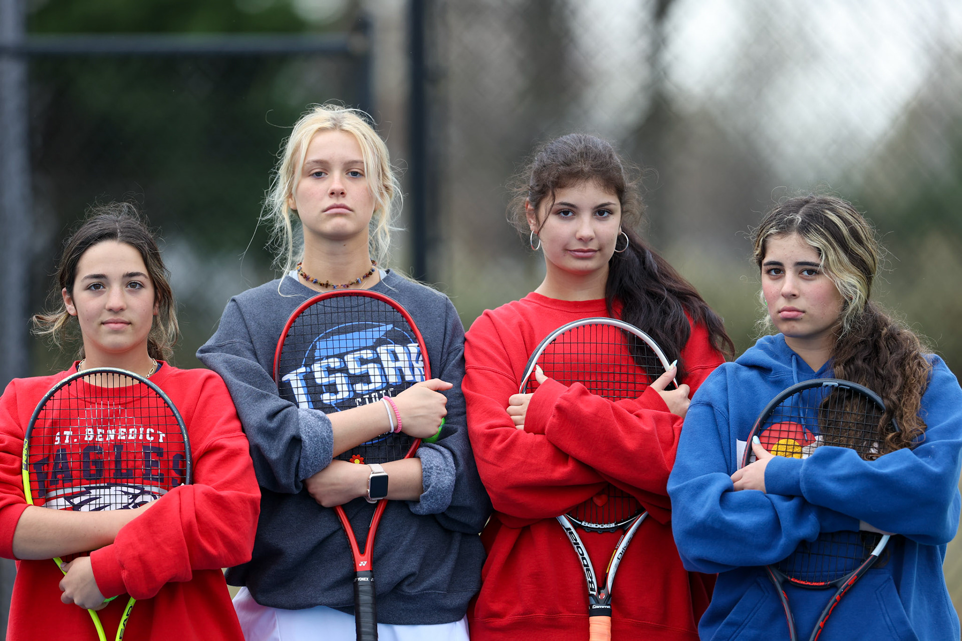 St. Benedict Tennis vs Brighton Cardinals on Wednesday April 6, 2022 at St. Benedict At Auburndale High School in Memphis, TN. (Ryan Beatty/SBA)