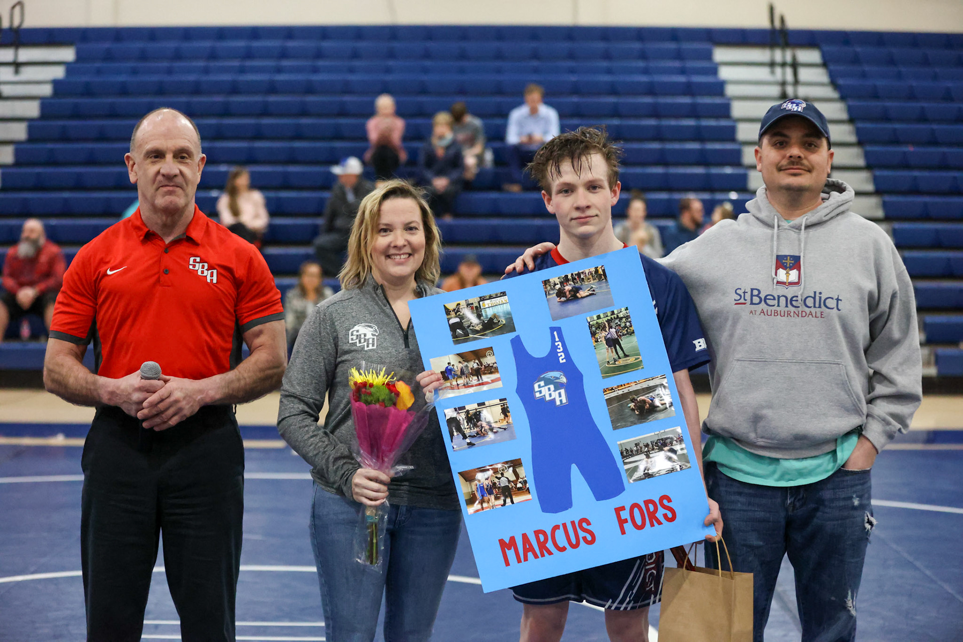 SBA Wrestling Senior Night vs Bartlett, Bolton, and ECS on Thursday, Feb. 10, 2022. (Ryan Beatty Photo)