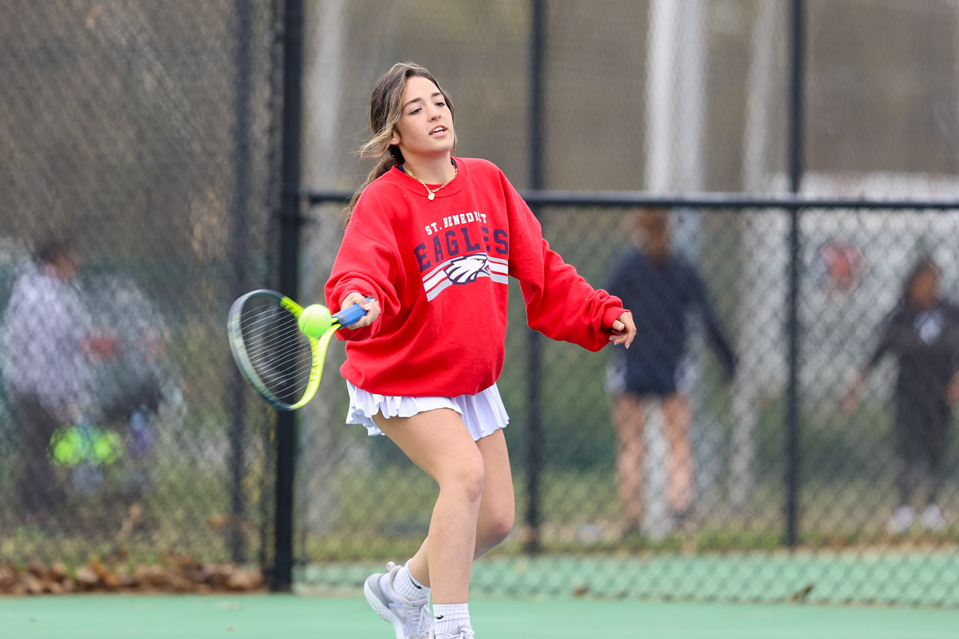 St. Benedict Tennis vs Brighton Cardinals on Wednesday April 6, 2022 at St. Benedict At Auburndale High School in Memphis, TN. (Ryan Beatty/SBA)