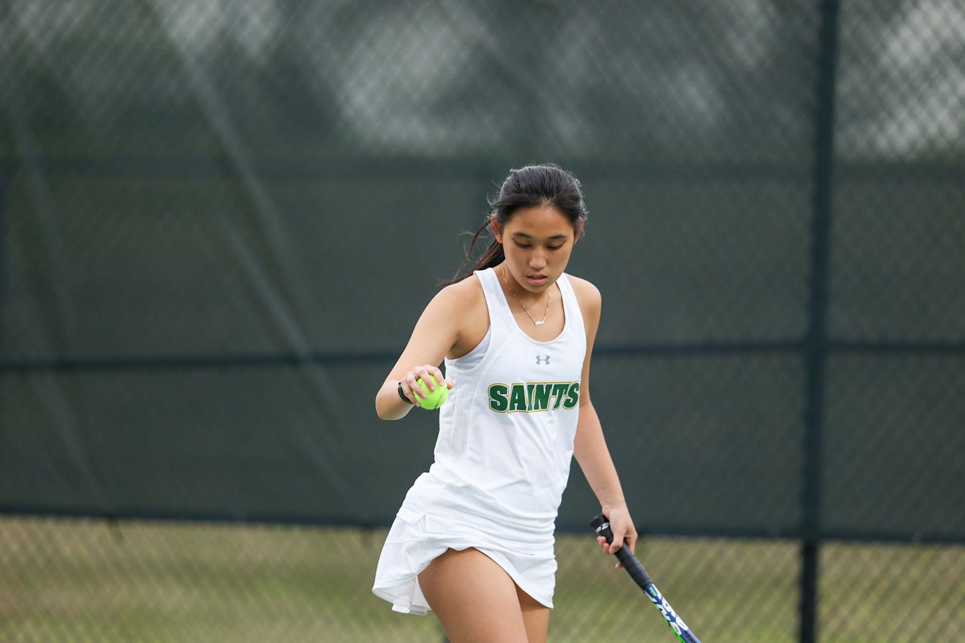 St. Benedict Tennis vs Briarcrest at Briarcrest Christian School on April 12, 2022 in Memphis, TN. (Ryan Beatty/SBA)