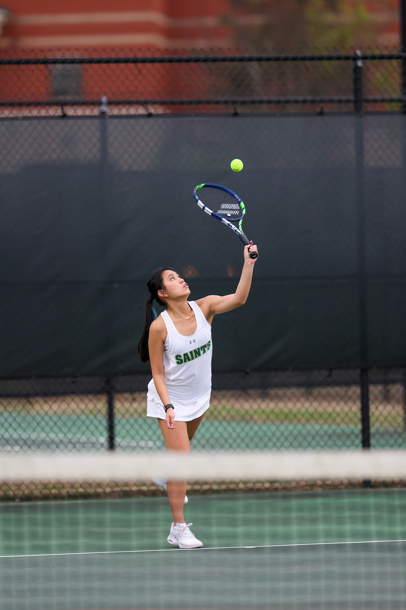 St. Benedict Tennis vs Briarcrest at Briarcrest Christian School on April 12, 2022 in Memphis, TN. (Ryan Beatty/SBA)