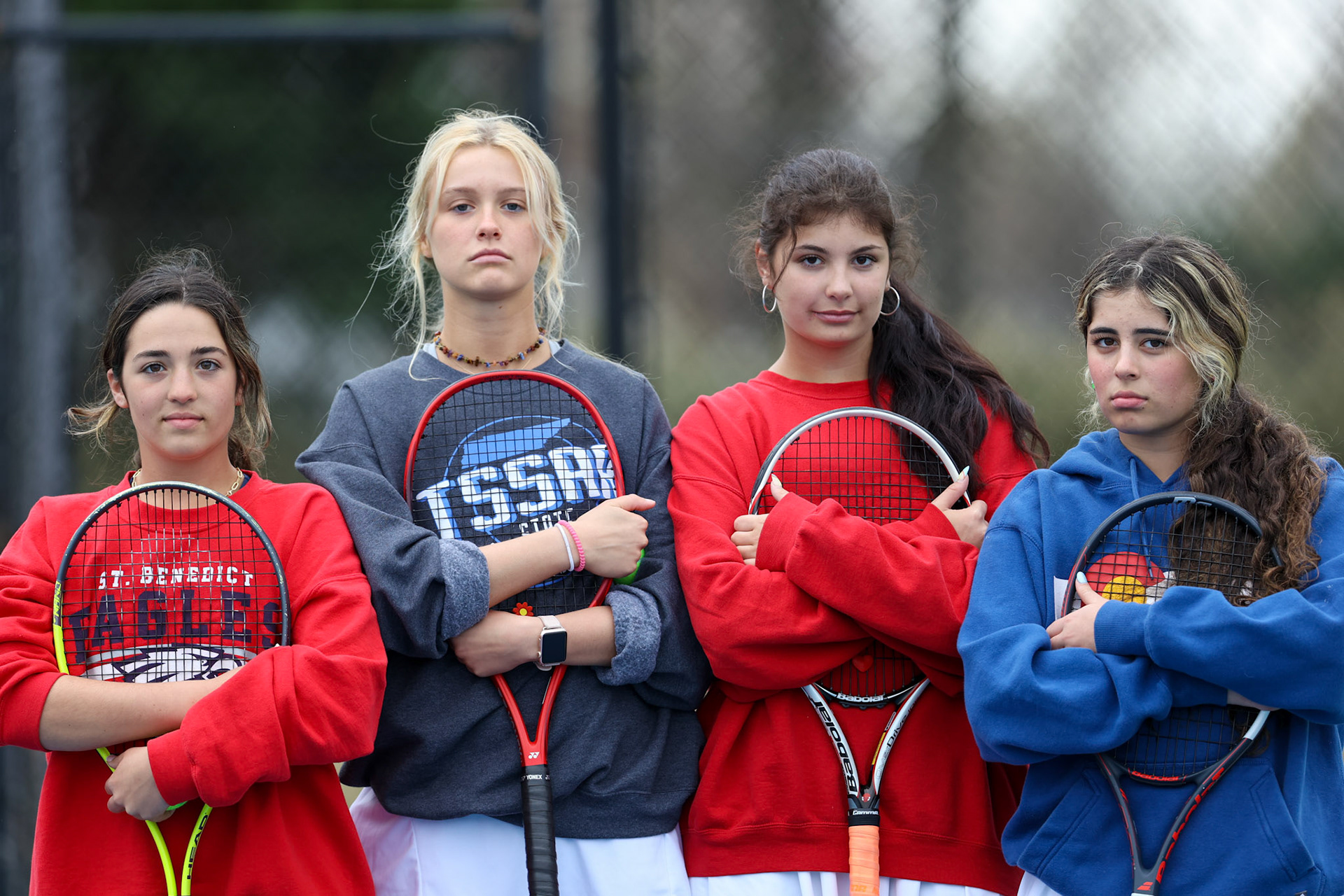 St. Benedict Tennis vs Brighton Cardinals on Wednesday April 6, 2022 at St. Benedict At Auburndale High School in Memphis, TN. (Ryan Beatty/SBA)