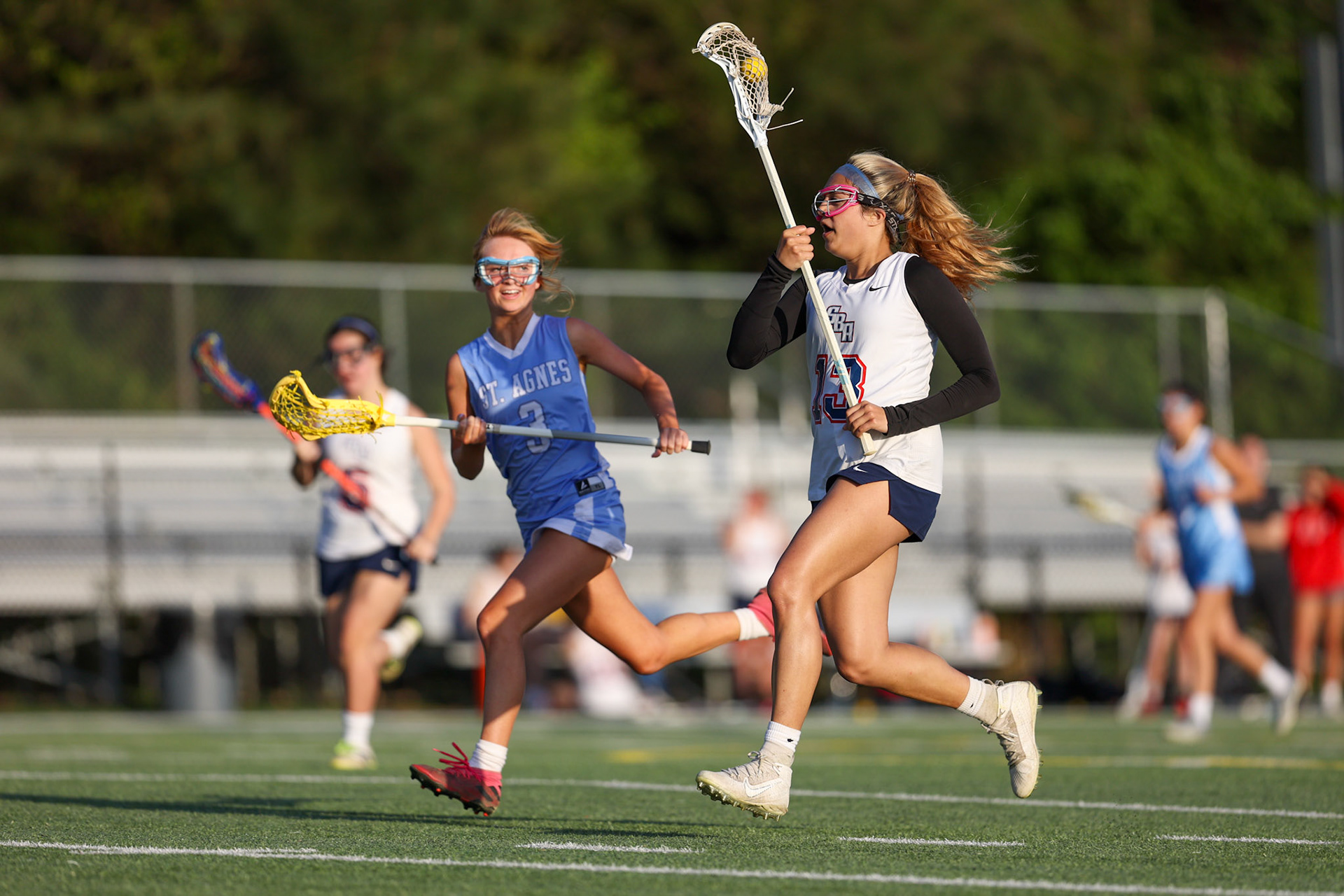 St. Benedict Girls Lacrosse vs St. Agnes on Senior Night at St. Benedict at Auburndale in Memphis, TN on April 19, 2022. (Ryan Beatty/SBA)