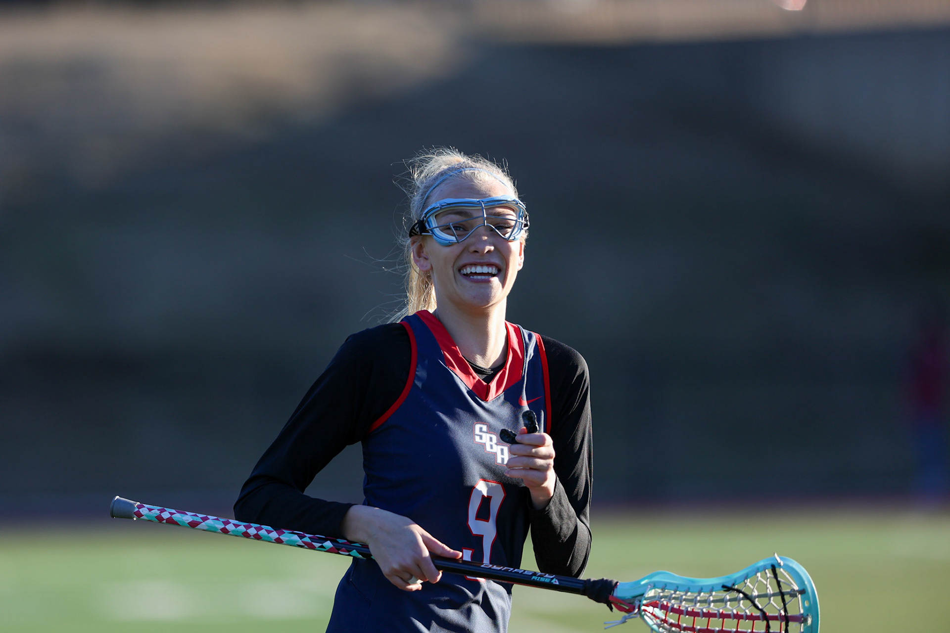 St. Benedict Lacrosse Avery Barber(9) smiles at the camera in a game vs Lausanne Lynx on March 1, 2022 in Memphis, Tn. (Ryan Beatty/SBA)