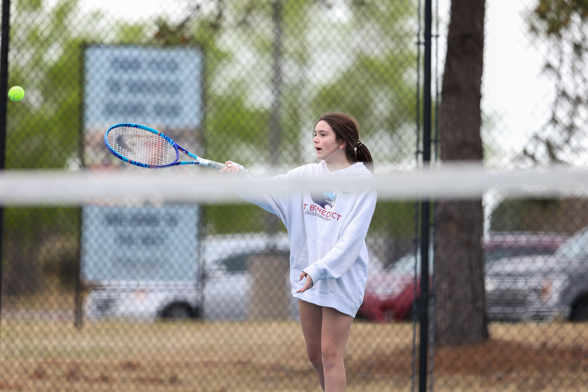 St. Benedict Tennis vs Brighton Cardinals on Wednesday April 6, 2022 at St. Benedict At Auburndale High School in Memphis, TN. (Ryan Beatty/SBA)