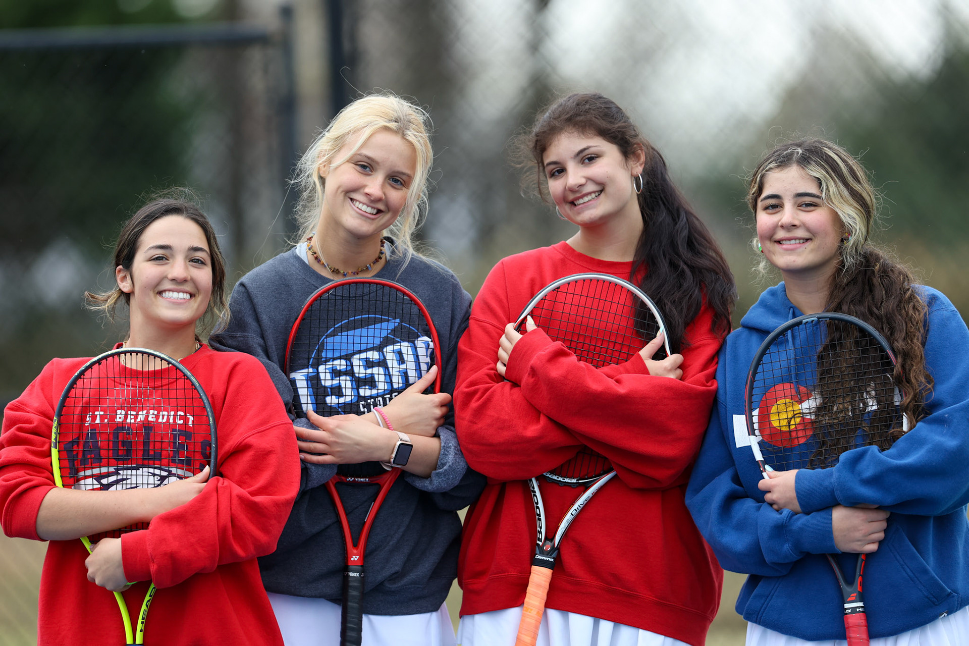 St. Benedict Tennis vs Brighton Cardinals on Wednesday April 6, 2022 at St. Benedict At Auburndale High School in Memphis, TN. (Ryan Beatty/SBA)