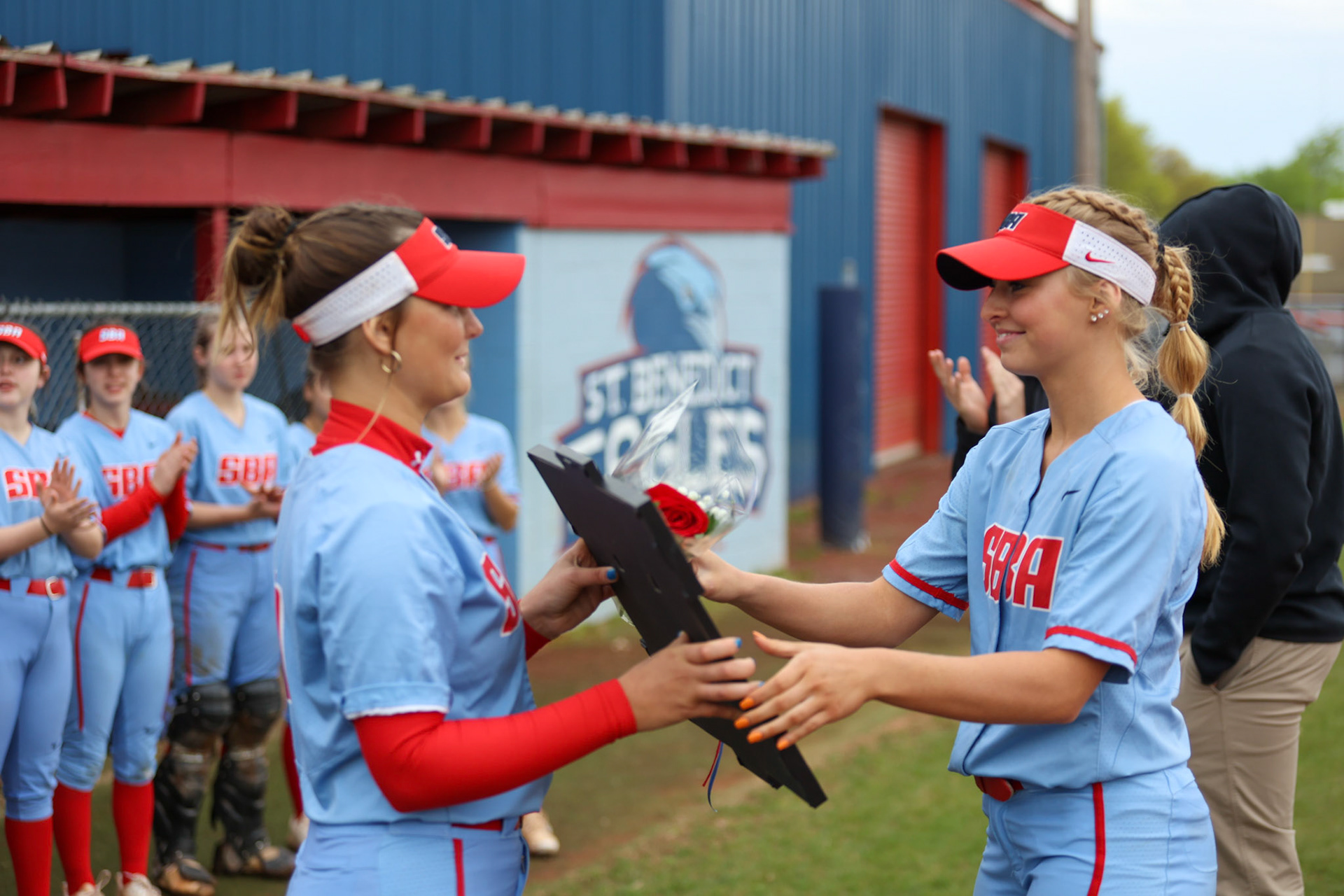 St. Benedict Softball vs Millington on Senior Night at St. Benedict at Auburndale in Memphis, TN on April 20, 2022. (Ryan Beatty/SBA)