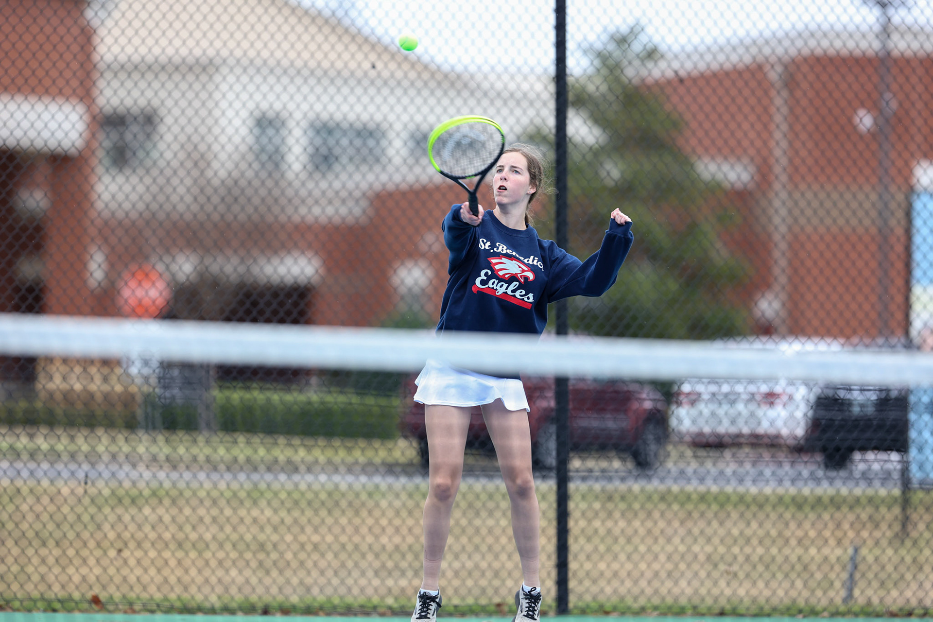 St. Benedict Tennis vs Brighton Cardinals on Wednesday April 6, 2022 at St. Benedict At Auburndale High School in Memphis, TN. (Ryan Beatty/SBA)