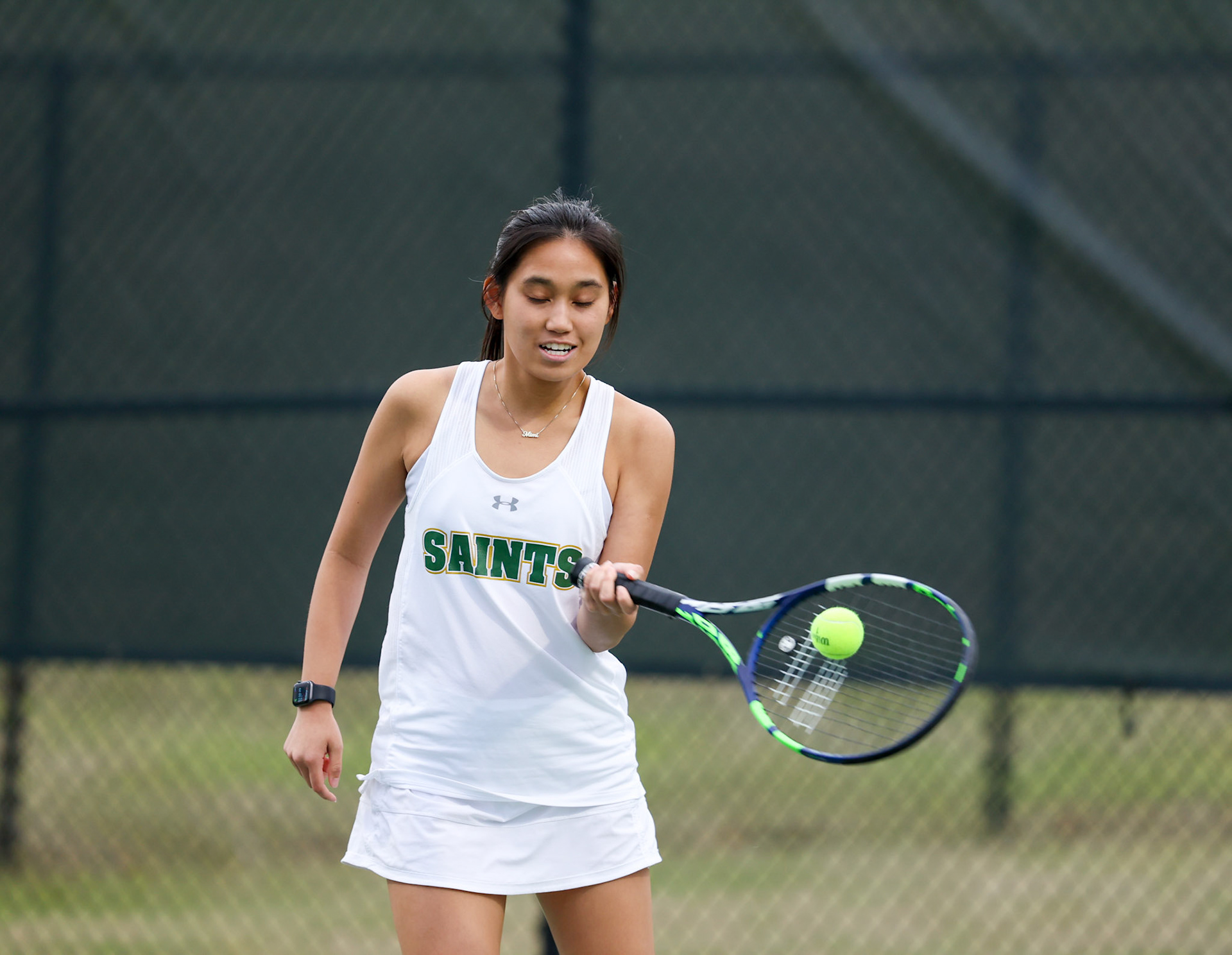 St. Benedict Tennis vs Briarcrest at Briarcrest Christian School on April 12, 2022 in Memphis, TN. (Ryan Beatty/SBA)