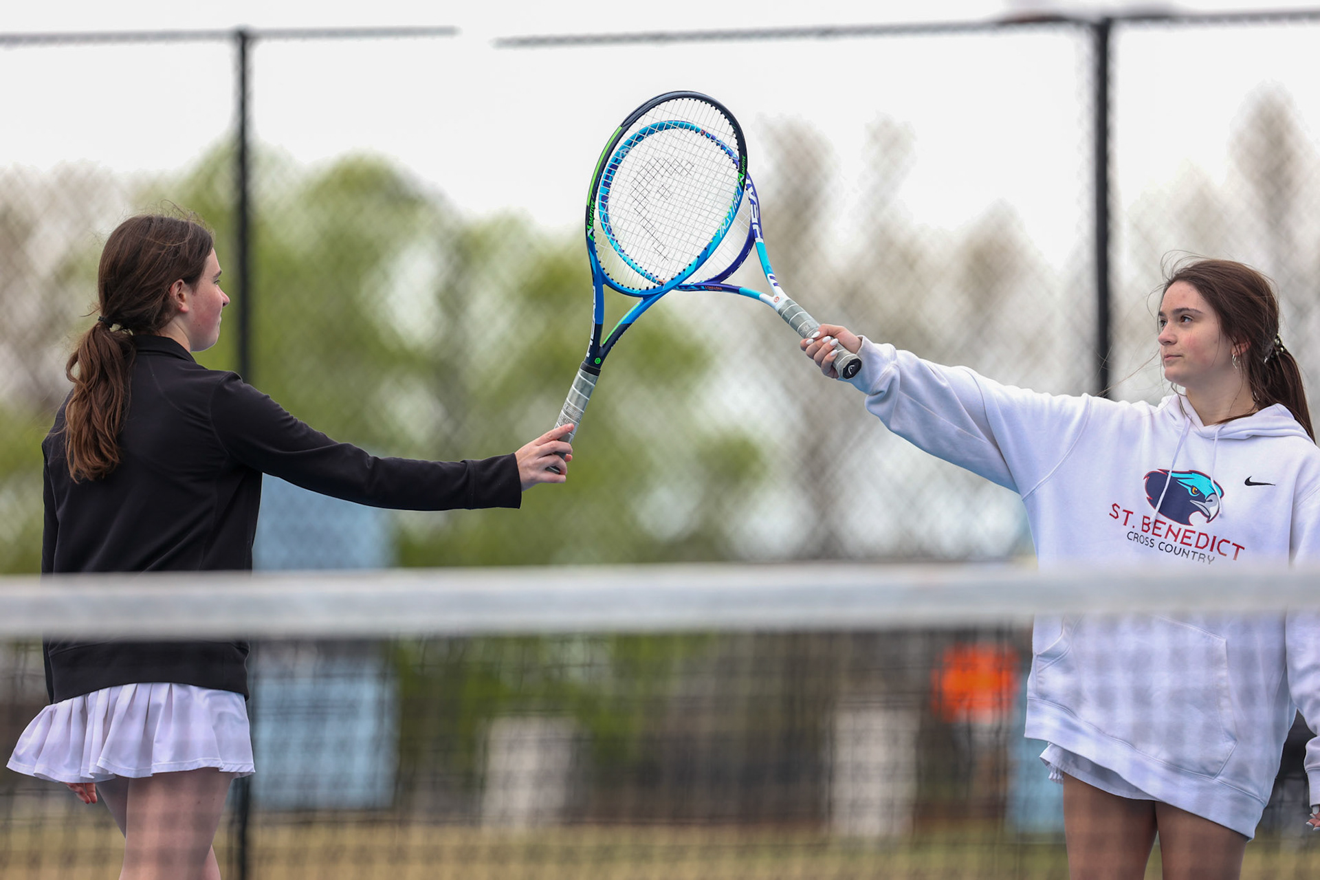 St. Benedict Tennis vs Brighton Cardinals on Wednesday April 6, 2022 at St. Benedict At Auburndale High School in Memphis, TN. (Ryan Beatty/SBA)