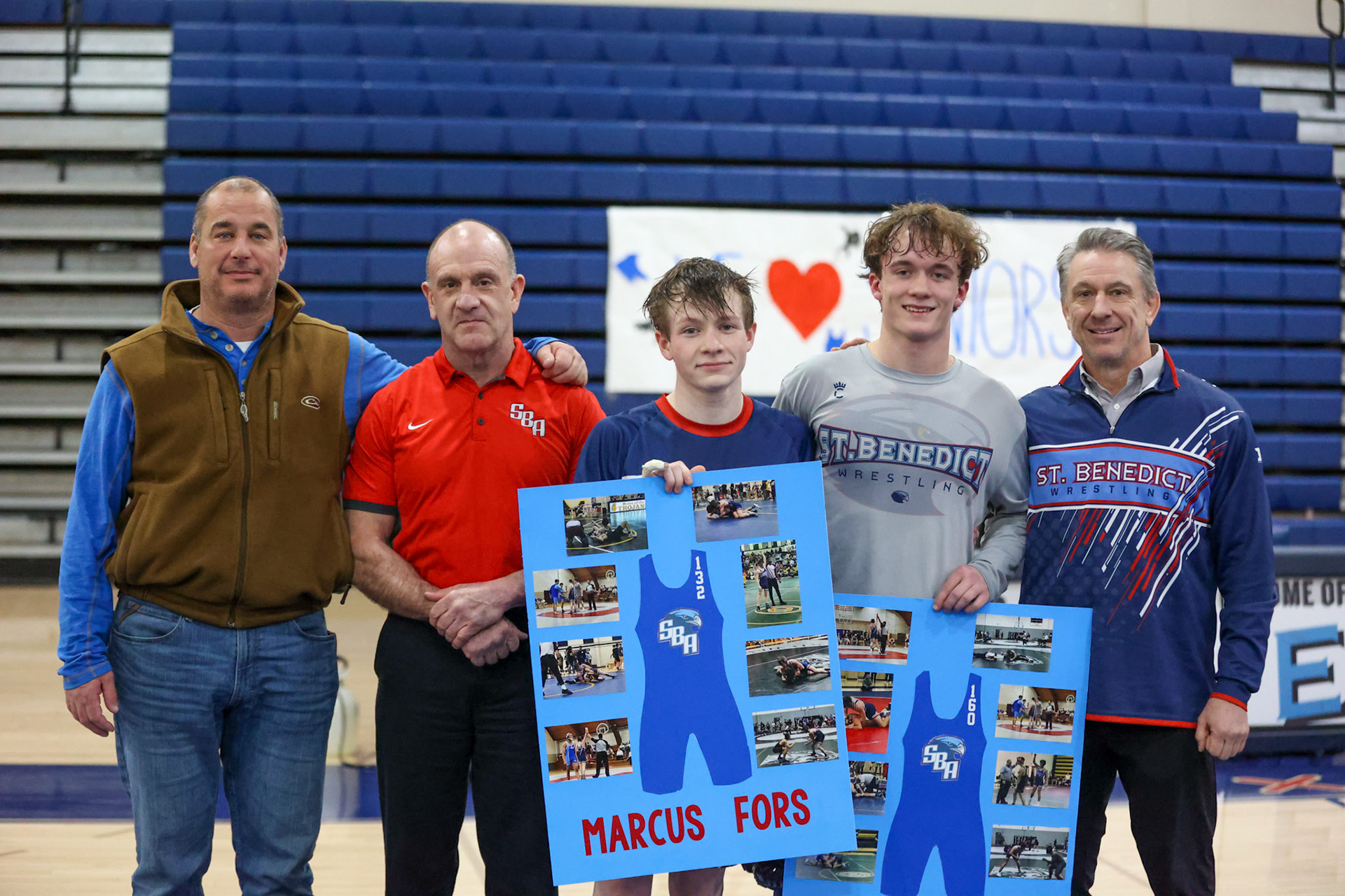 SBA Wrestling Senior Night vs Bartlett, Bolton, and ECS on Thursday, Feb. 10, 2022. (Ryan Beatty Photo)