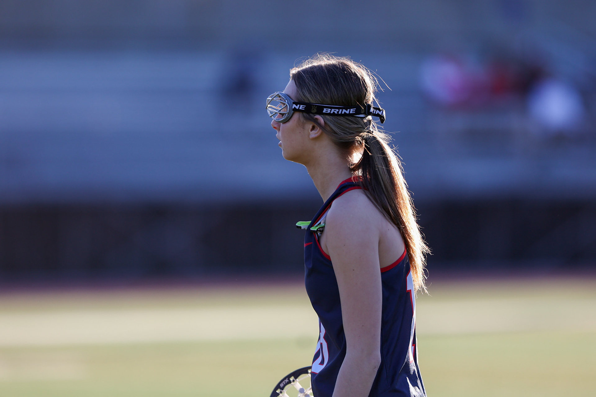 St. Benedict Lacrosse Gabby Hirsh focuses at a game vs Lausanne Lynx on March 1, 2022 in Memphis, Tn. (Ryan Beatty/SBA)