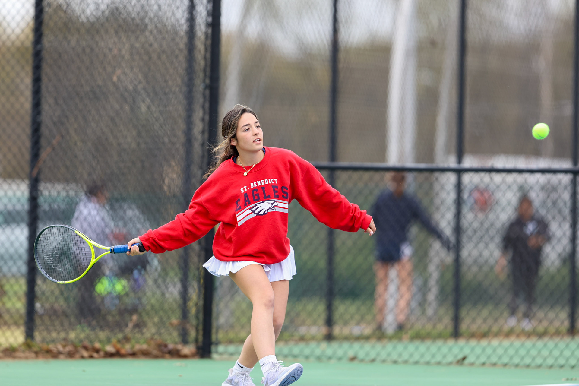St. Benedict Tennis vs Brighton Cardinals on Wednesday April 6, 2022 at St. Benedict At Auburndale High School in Memphis, TN. (Ryan Beatty/SBA)