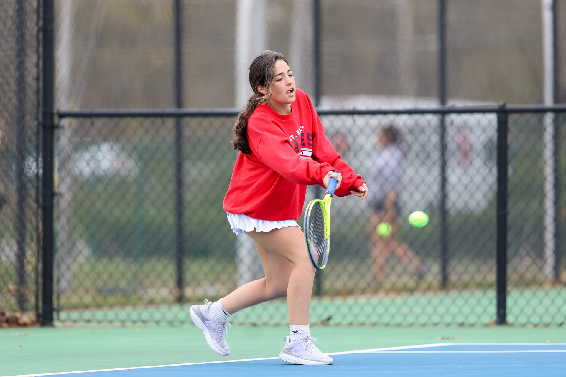 St. Benedict Tennis vs Brighton Cardinals on Wednesday April 6, 2022 at St. Benedict At Auburndale High School in Memphis, TN. (Ryan Beatty/SBA)