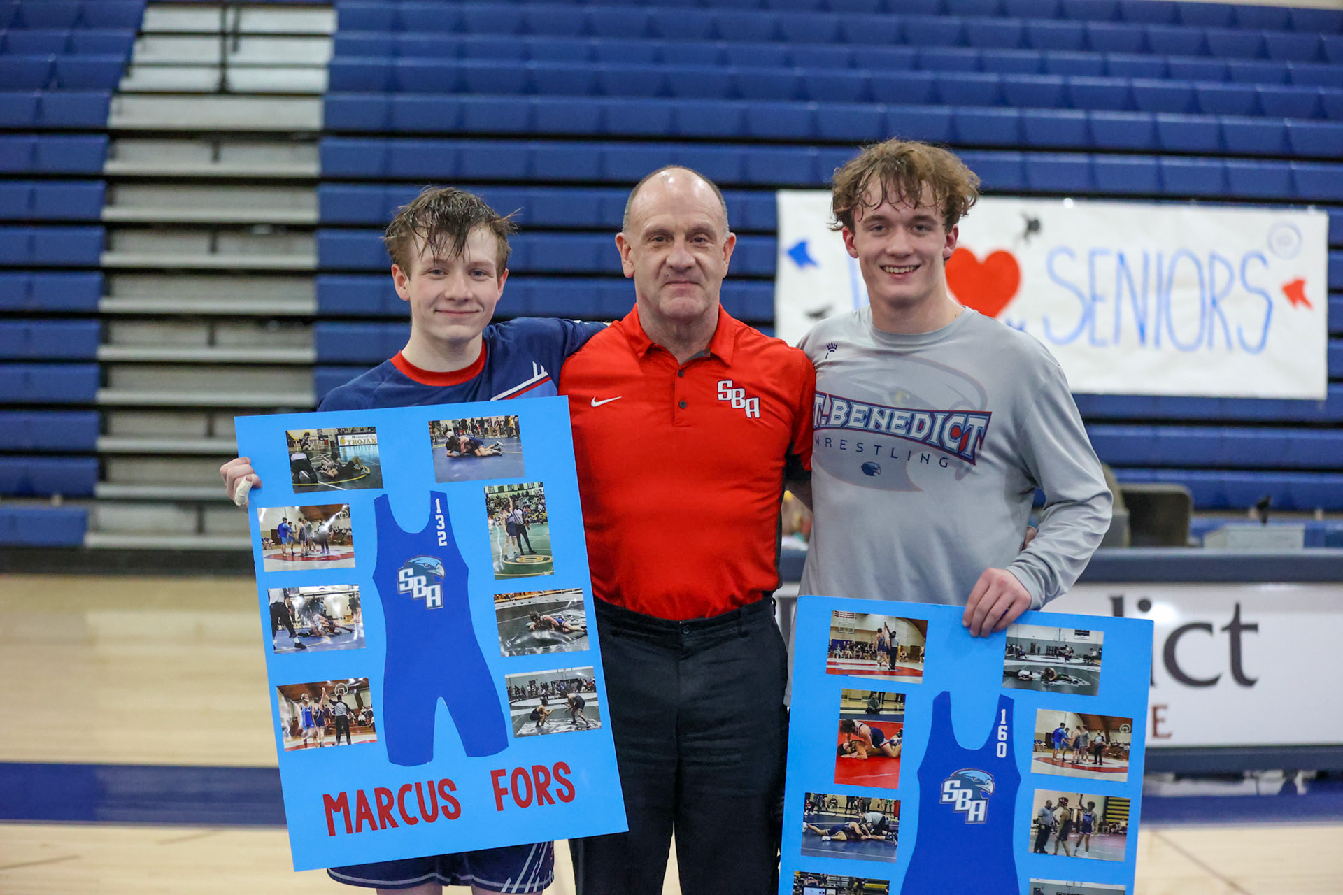 SBA Wrestling Senior Night vs Bartlett, Bolton, and ECS on Thursday, Feb. 10, 2022. (Ryan Beatty Photo)