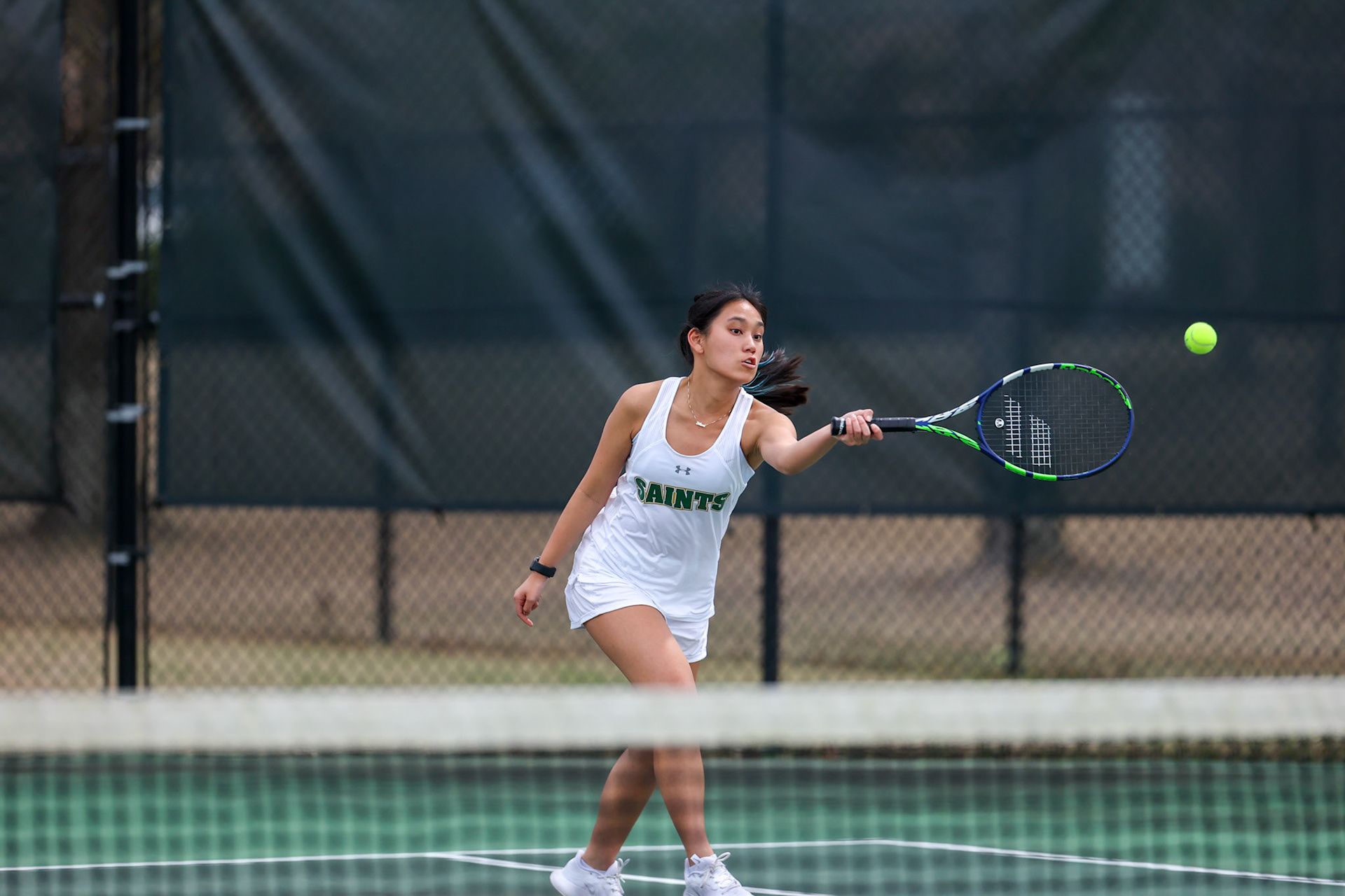St. Benedict Tennis vs Briarcrest at Briarcrest Christian School on April 12, 2022 in Memphis, TN. (Ryan Beatty/SBA)