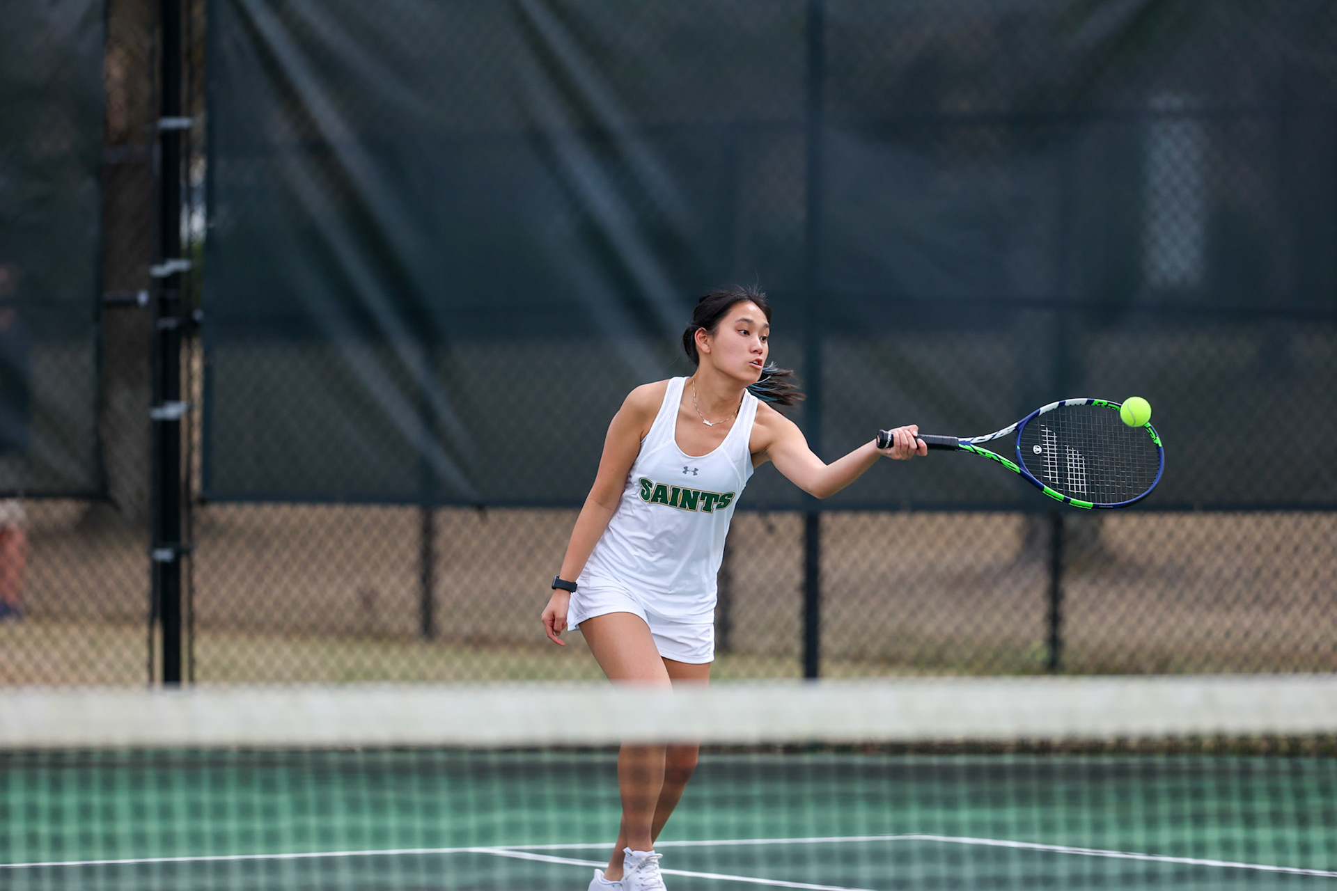 St. Benedict Tennis vs Briarcrest at Briarcrest Christian School on April 12, 2022 in Memphis, TN. (Ryan Beatty/SBA)