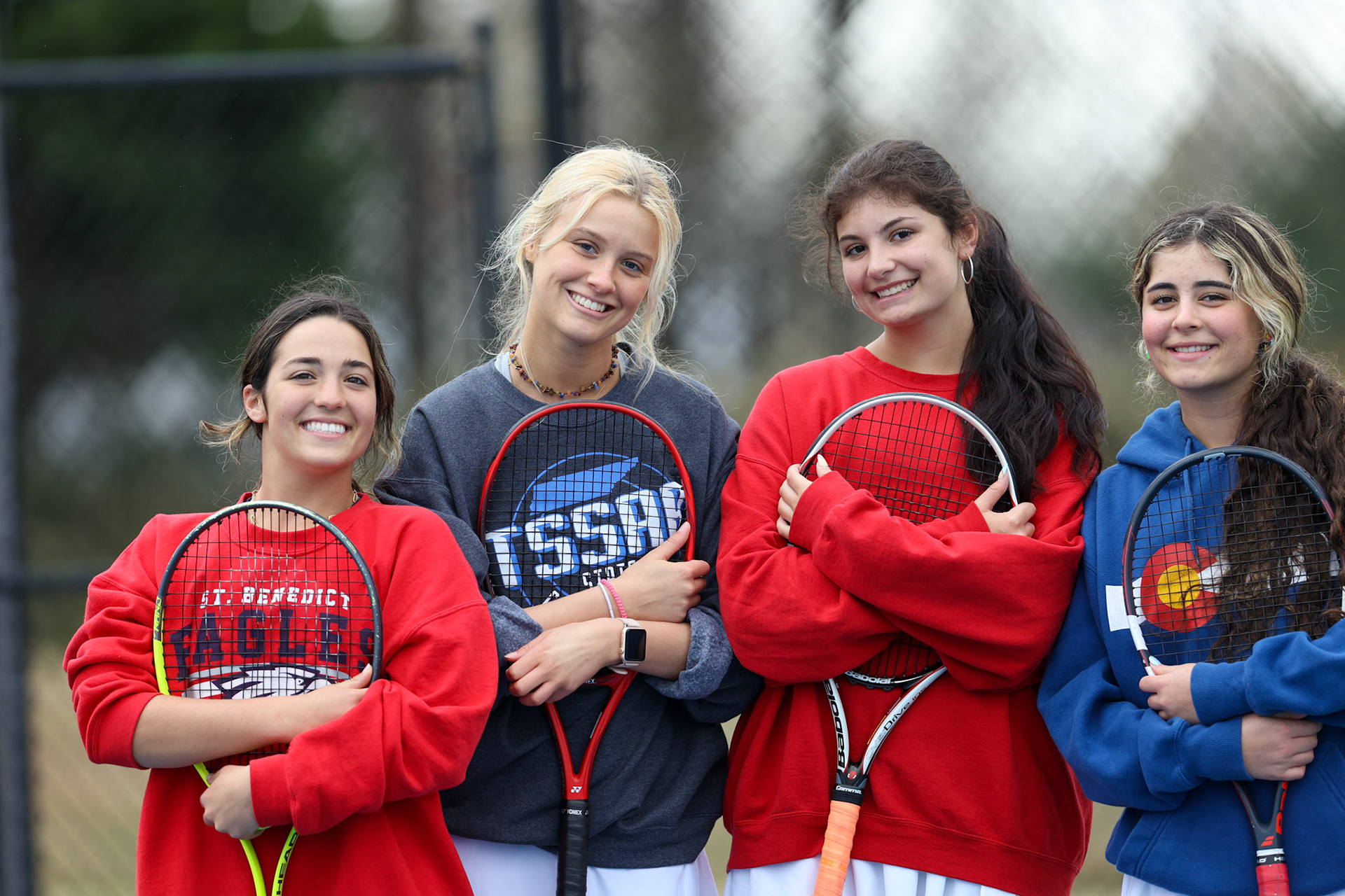St. Benedict Tennis vs Brighton Cardinals on Wednesday April 6, 2022 at St. Benedict At Auburndale High School in Memphis, TN. (Ryan Beatty/SBA)