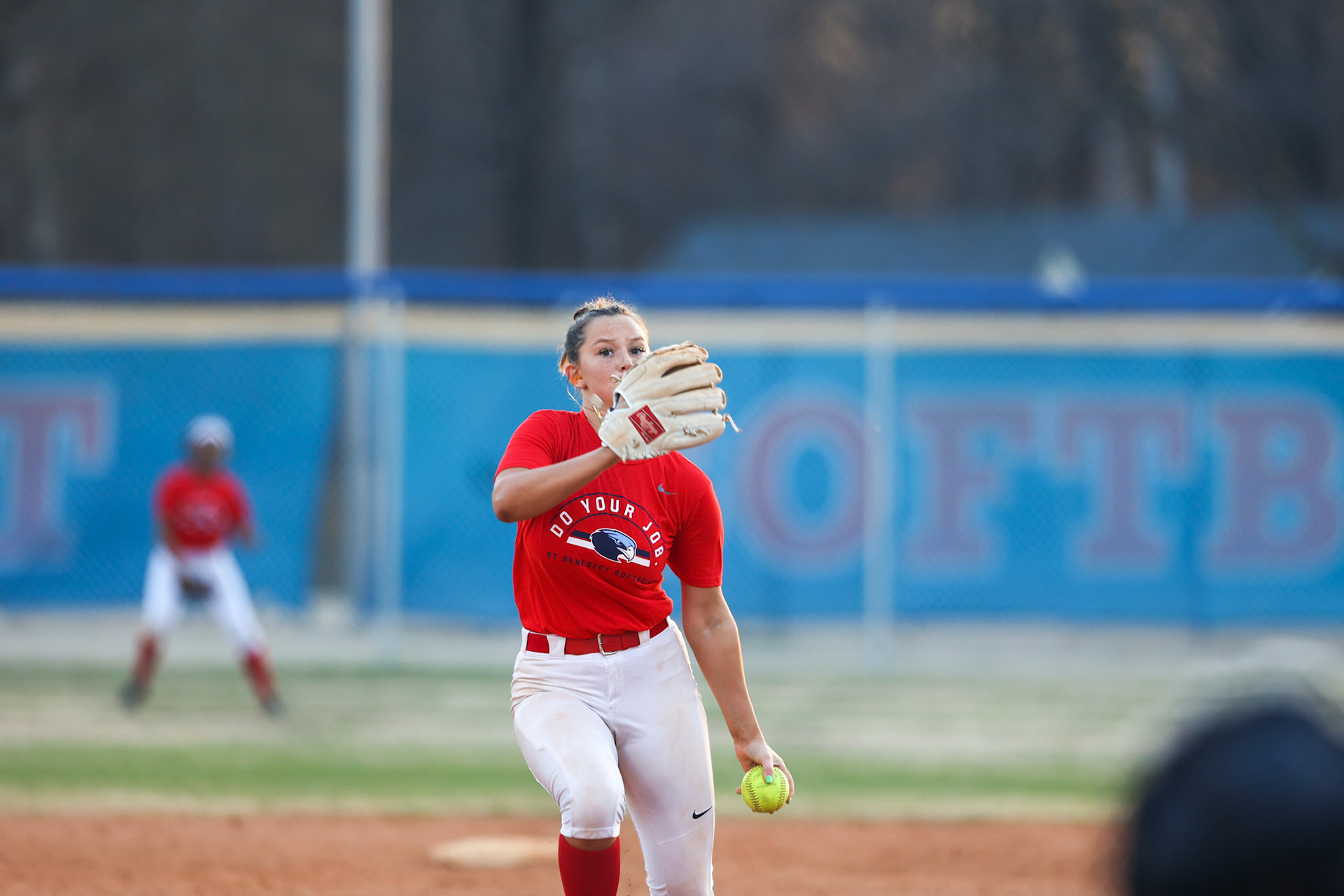 St. Benedict Softball vs Bartlett High School on March 3, 2022 at W.J. Freeman Park in Memphis, TN (Ryan Beatty/SBA)