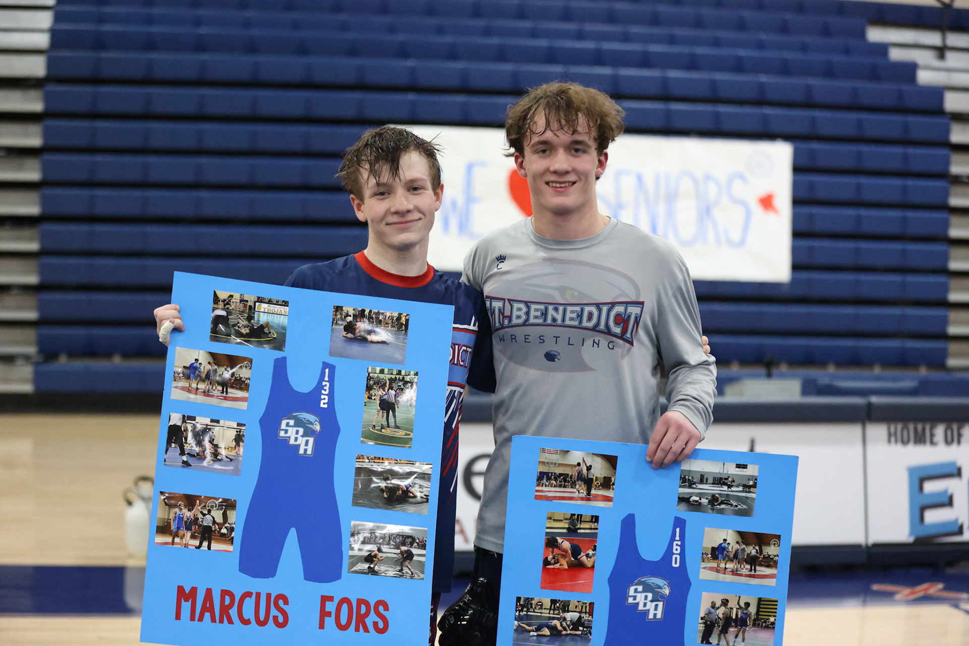SBA Wrestling Senior Night vs Bartlett, Bolton, and ECS on Thursday, Feb. 10, 2022. (Ryan Beatty Photo)