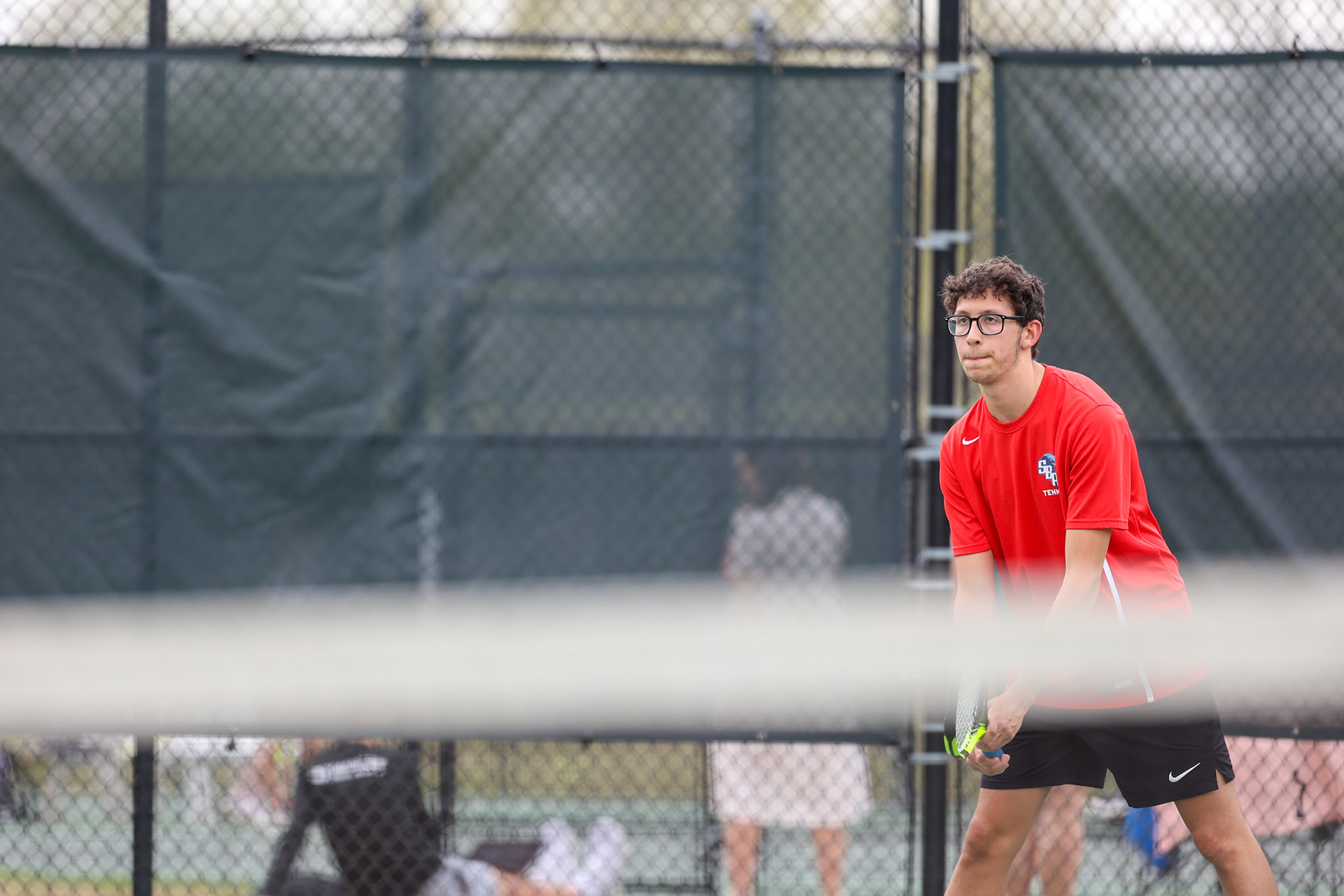 St. Benedict Tennis vs Briarcrest at Briarcrest Christian School on April 12, 2022 in Memphis, TN. (Ryan Beatty/SBA)