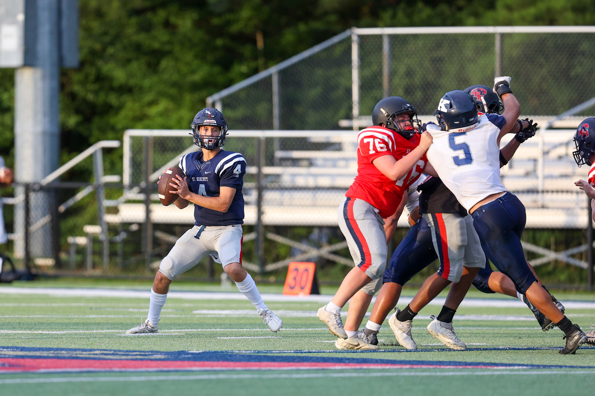 SBA Football Scrimmage on Friday, August 5, 2022 at St. Benedict at Auburndale in Memphis, TN. (Ryan Beatty/SBA)