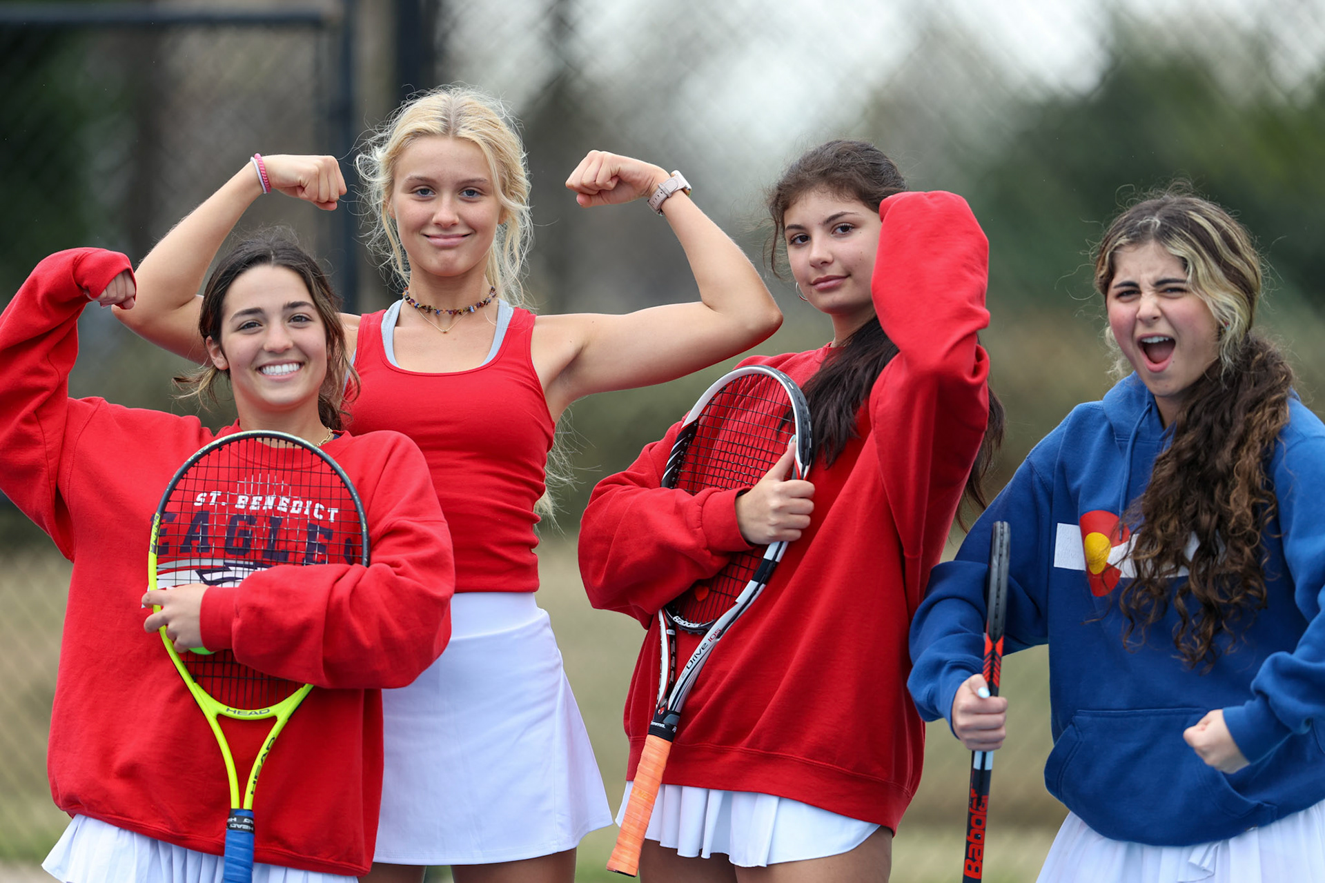 St. Benedict Tennis vs Brighton Cardinals on Wednesday April 6, 2022 at St. Benedict At Auburndale High School in Memphis, TN. (Ryan Beatty/SBA)