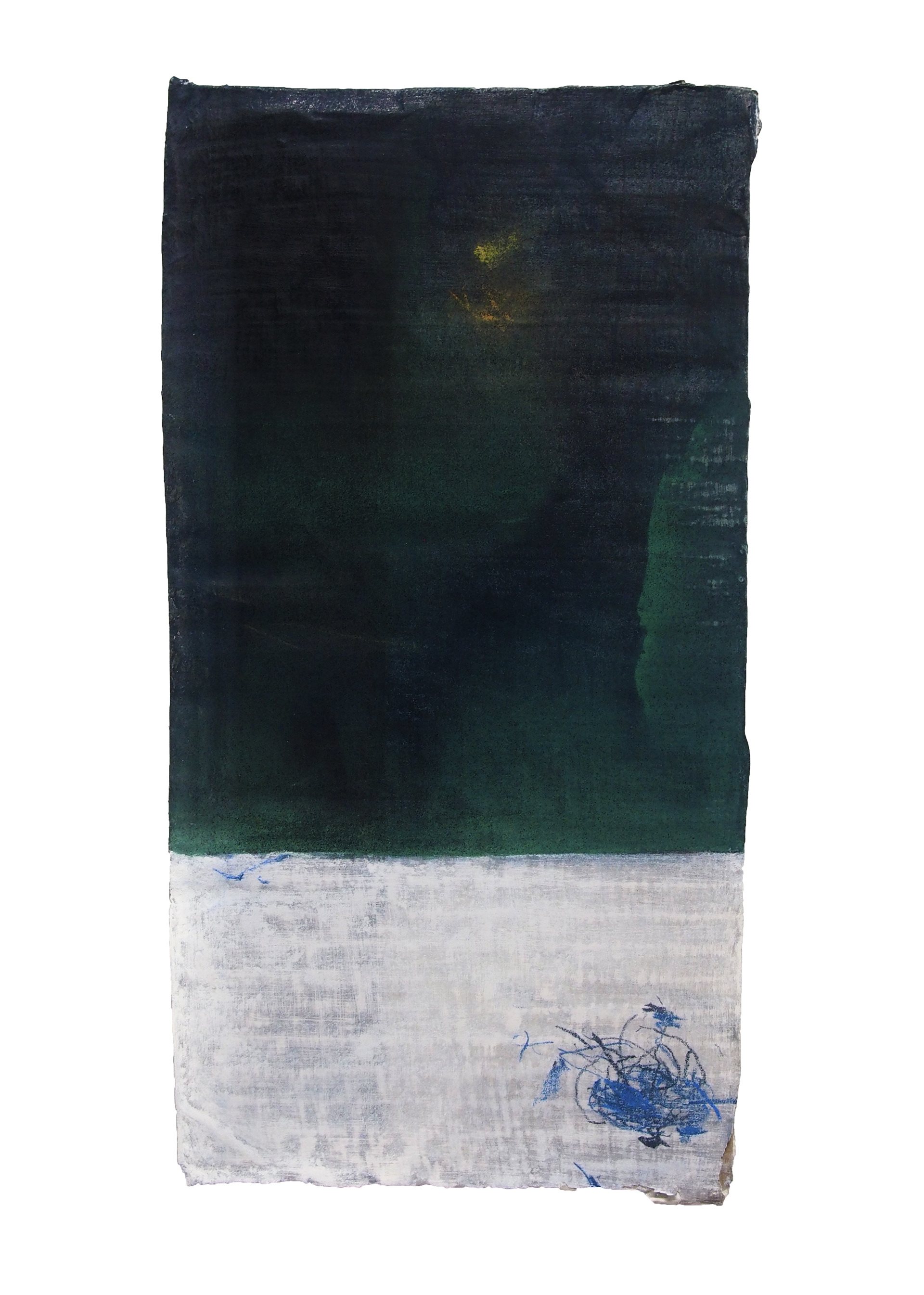 Unison, 2020-2021, Gouache, charcoal, conte crayon, chalk, chalk pastel, watercolor on gesso over cardboard, 10.75" x 5.5"