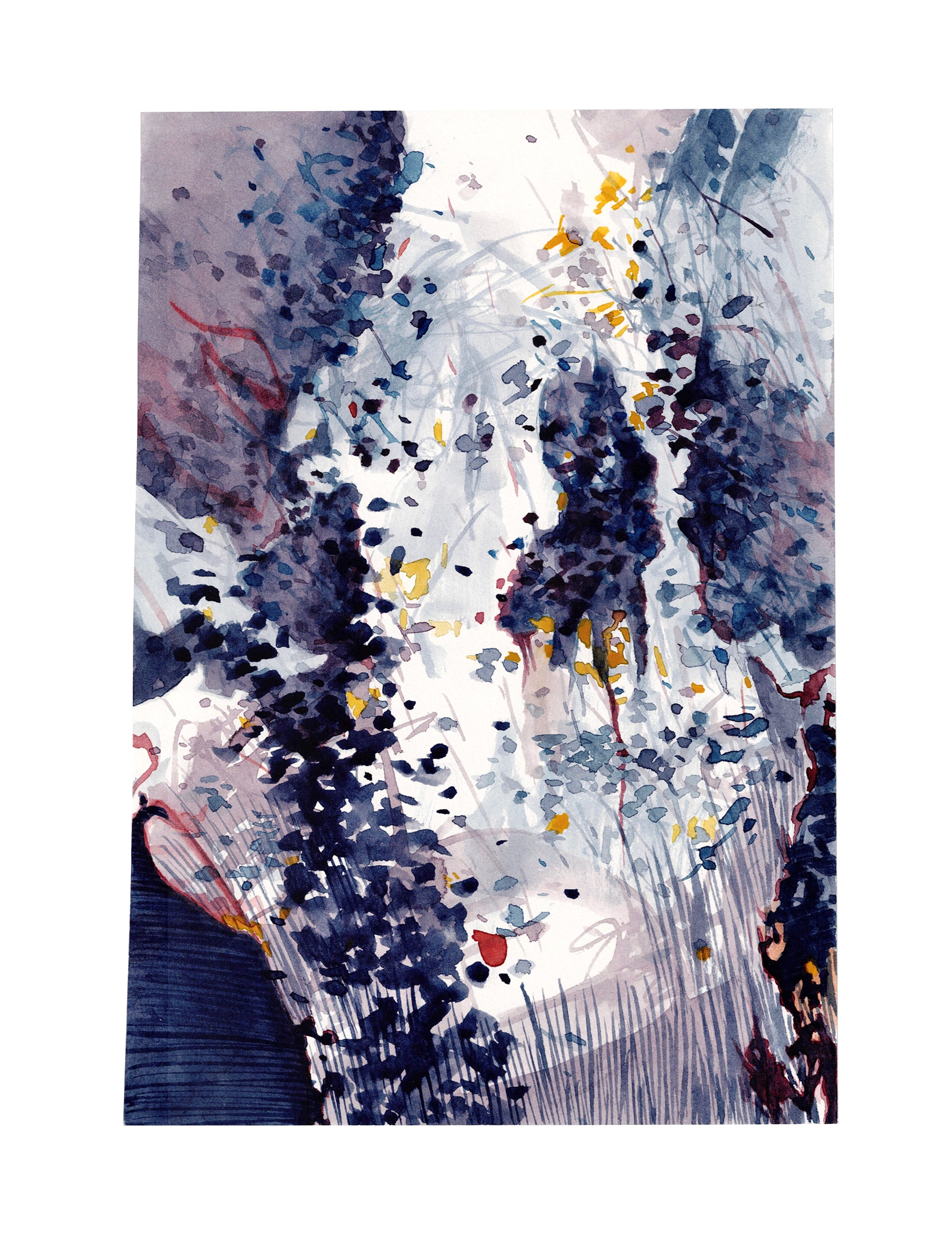 Untitled (For Joanna), 2023, Watercolor on paper, 12" x 9"