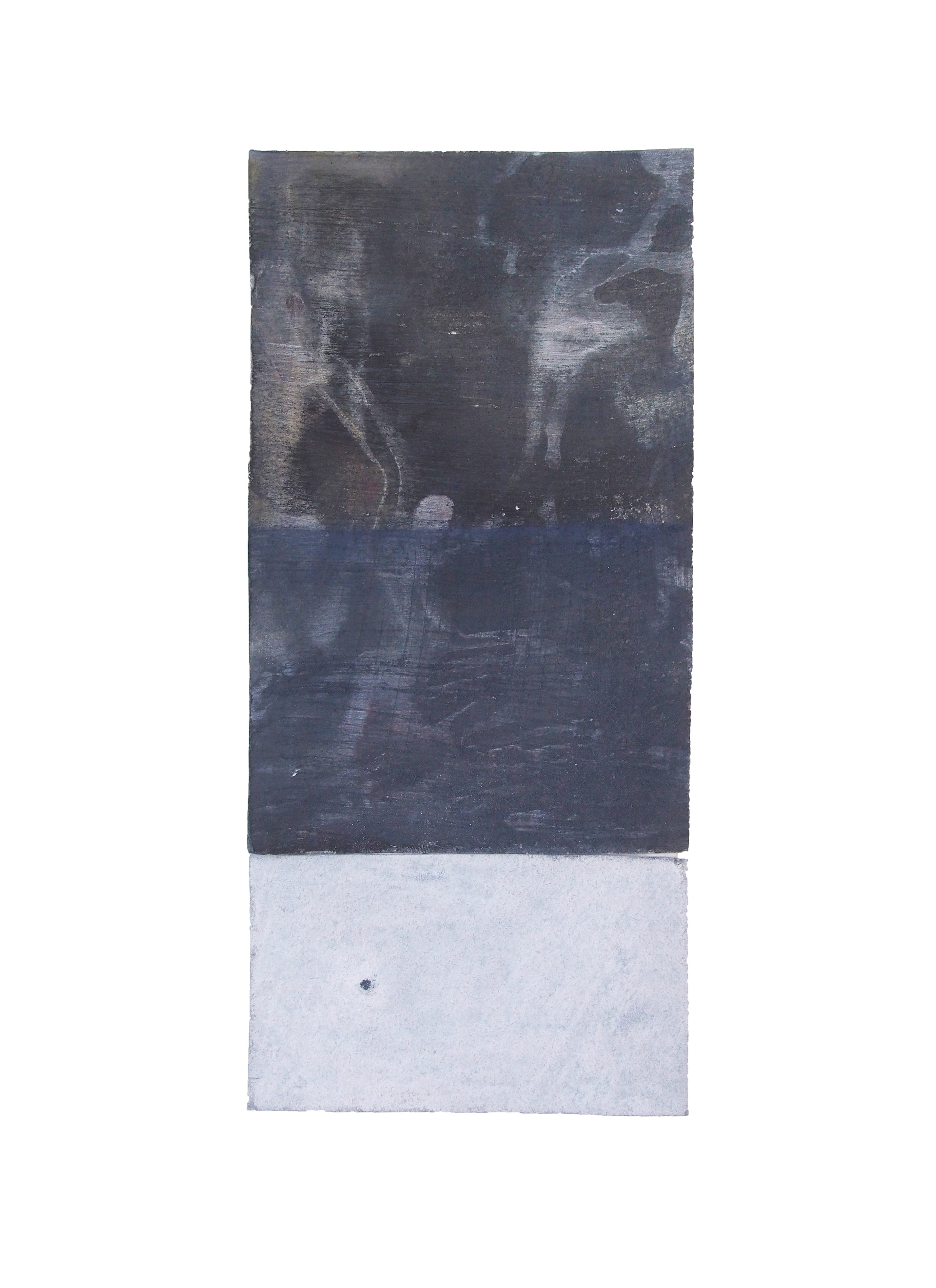 Silt II, 2020, Charcoal, ink, conte crayon, gesso, chalk, chalk pastel on paper, 7.25" x 3.25"