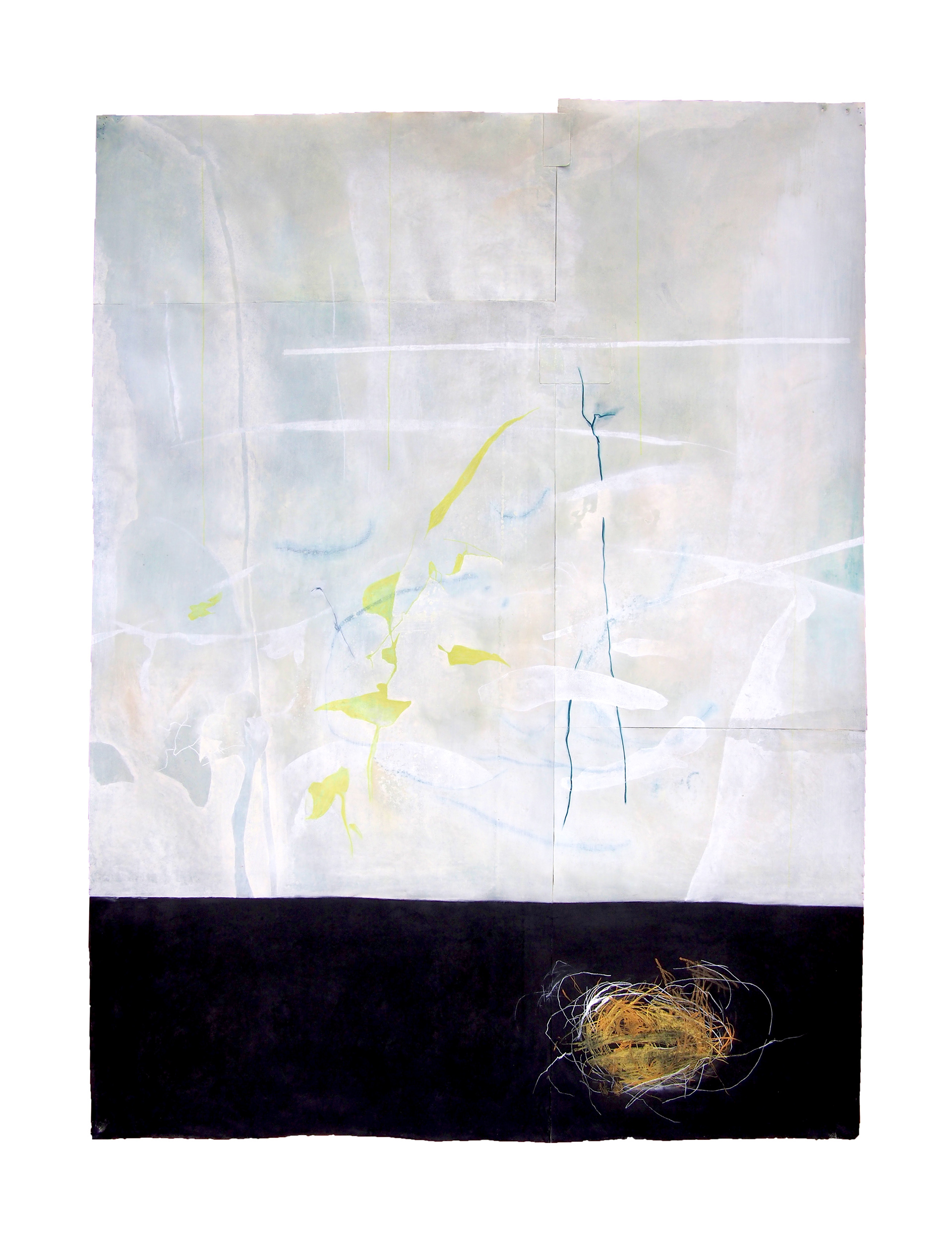 Can I Have a Word, 2020-2021, Gouache, chalk pastel, chalk, gesso on paper, 80.75" x 60"