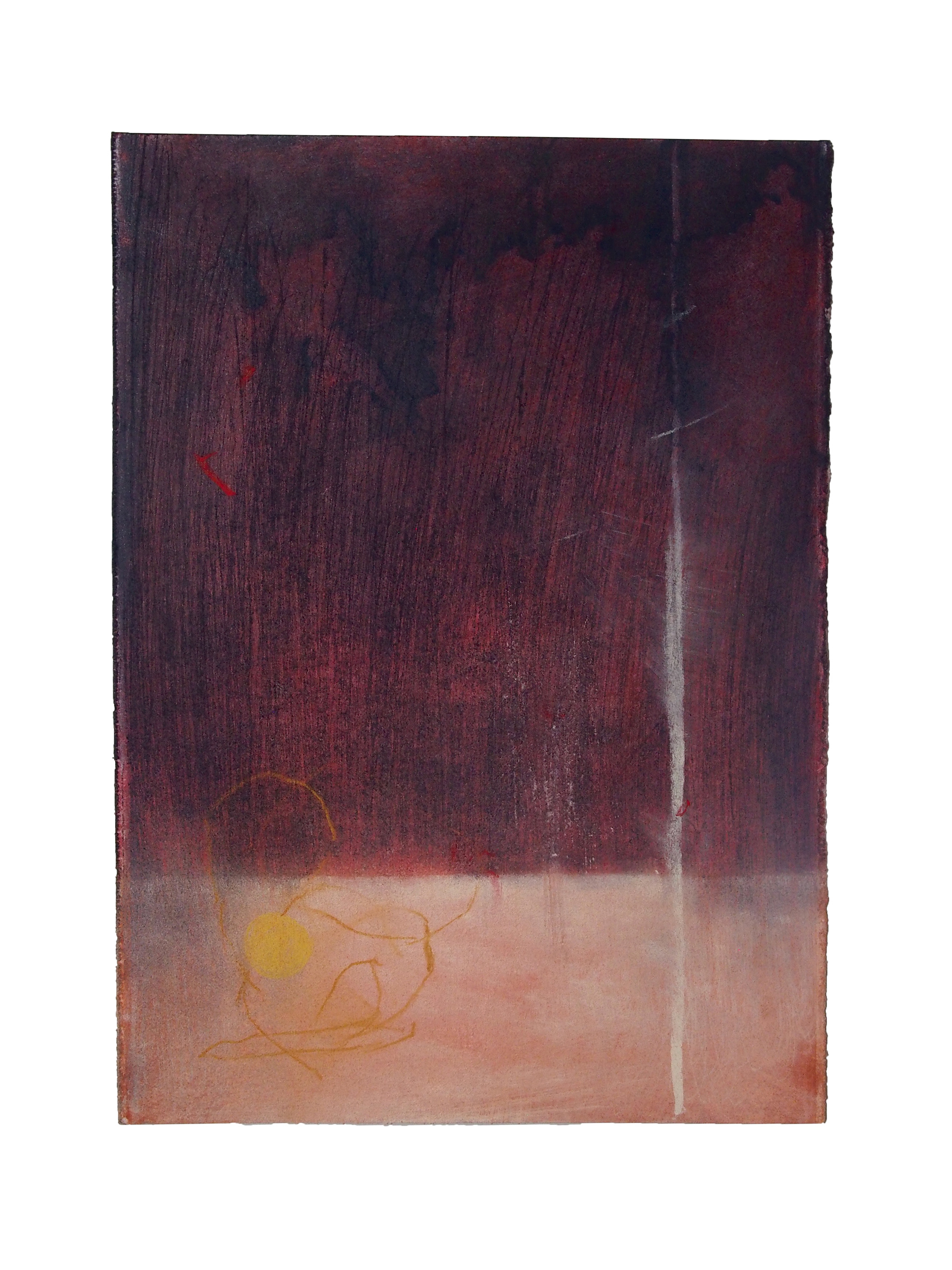 Sketch for Cleave, 2020, chalk pastel on paper, 9" x 4"