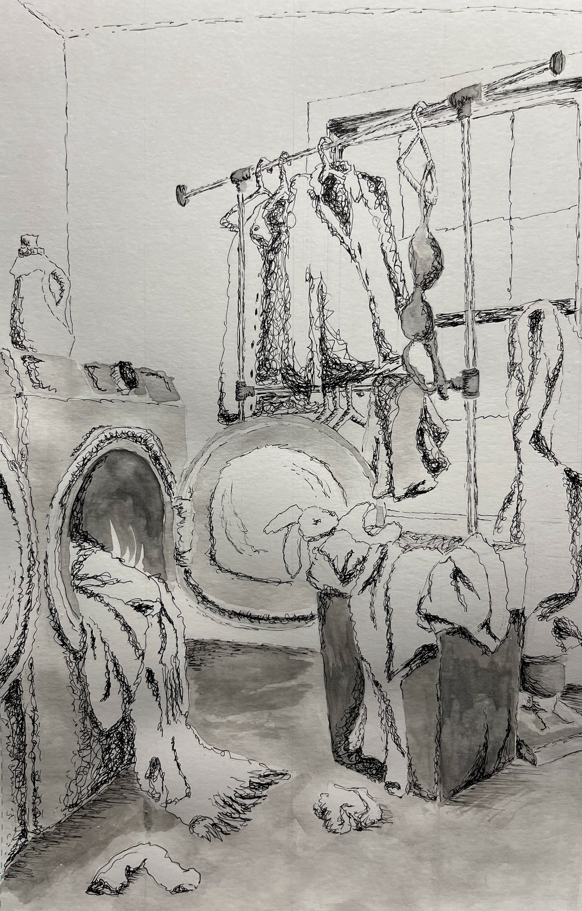 Laundry Day, ink, 2023